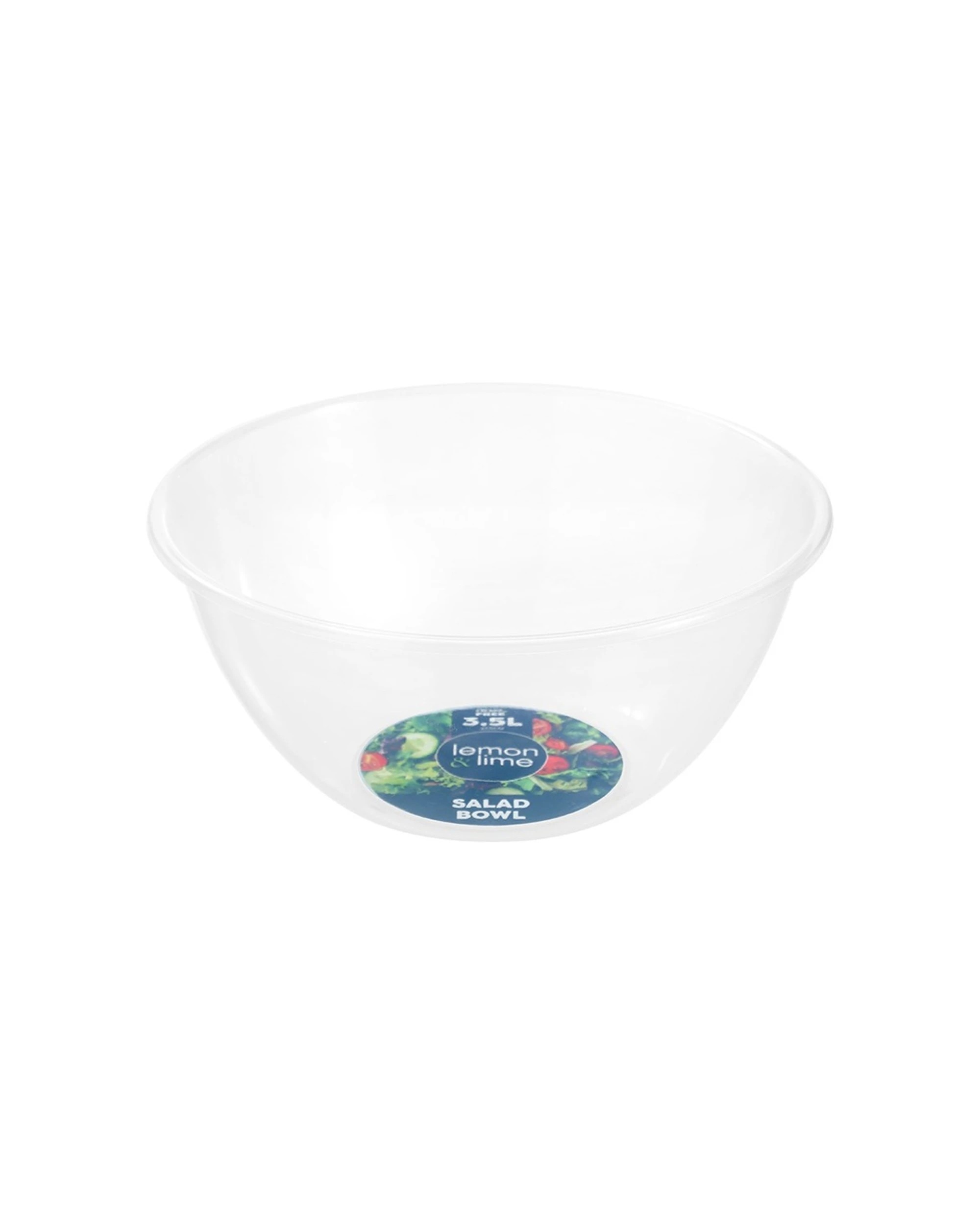 2 Lemon & Lime 12pc Large Plastic Serving Salad Bowls 3.5L - Clear, 2 of 5