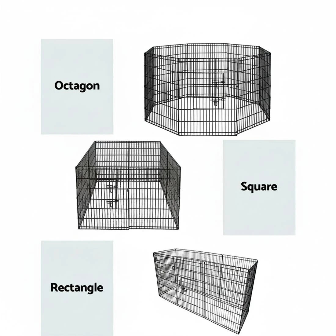 3 i.Pet 36" 8 Panel Dog Playpen Pet Fence Exercise Cage Enclosure Play Pen - Black, 3 of 7