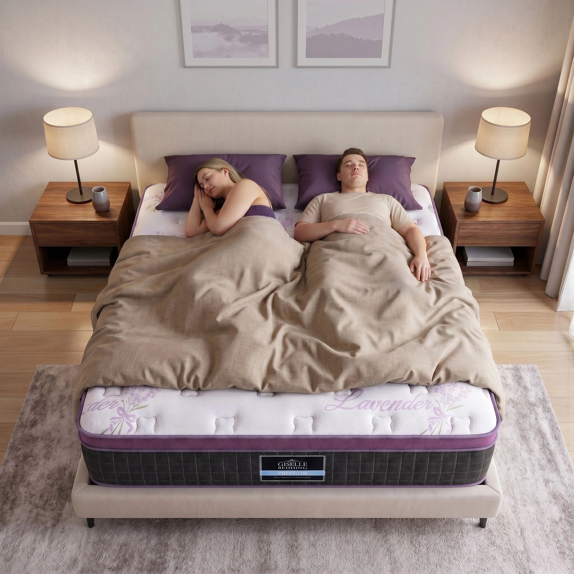 8 Giselle Bedding Euro Top Mattress Firm Pocket Spring Edge Support - King Bed - Multi, 8 of 9