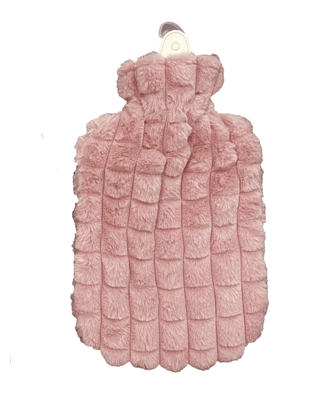2L OXX Essentials Hot Water Bottle with Pink Grid Plush C