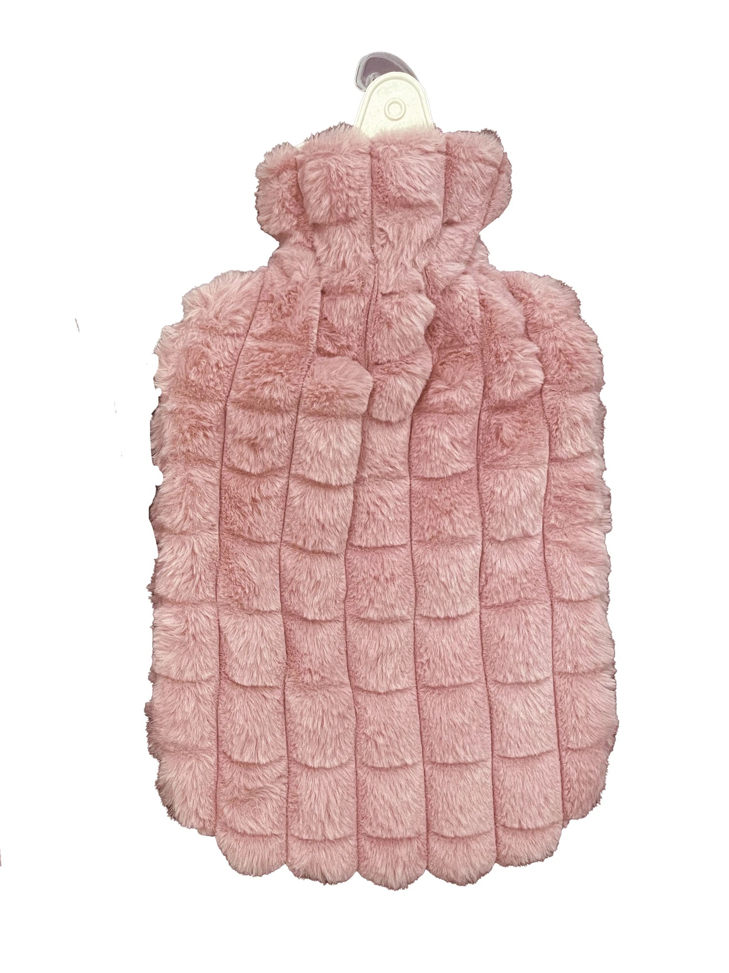 1 2L OXX Essentials Hot Water Bottle with Pink Grid Plush Cover, 1 of 2