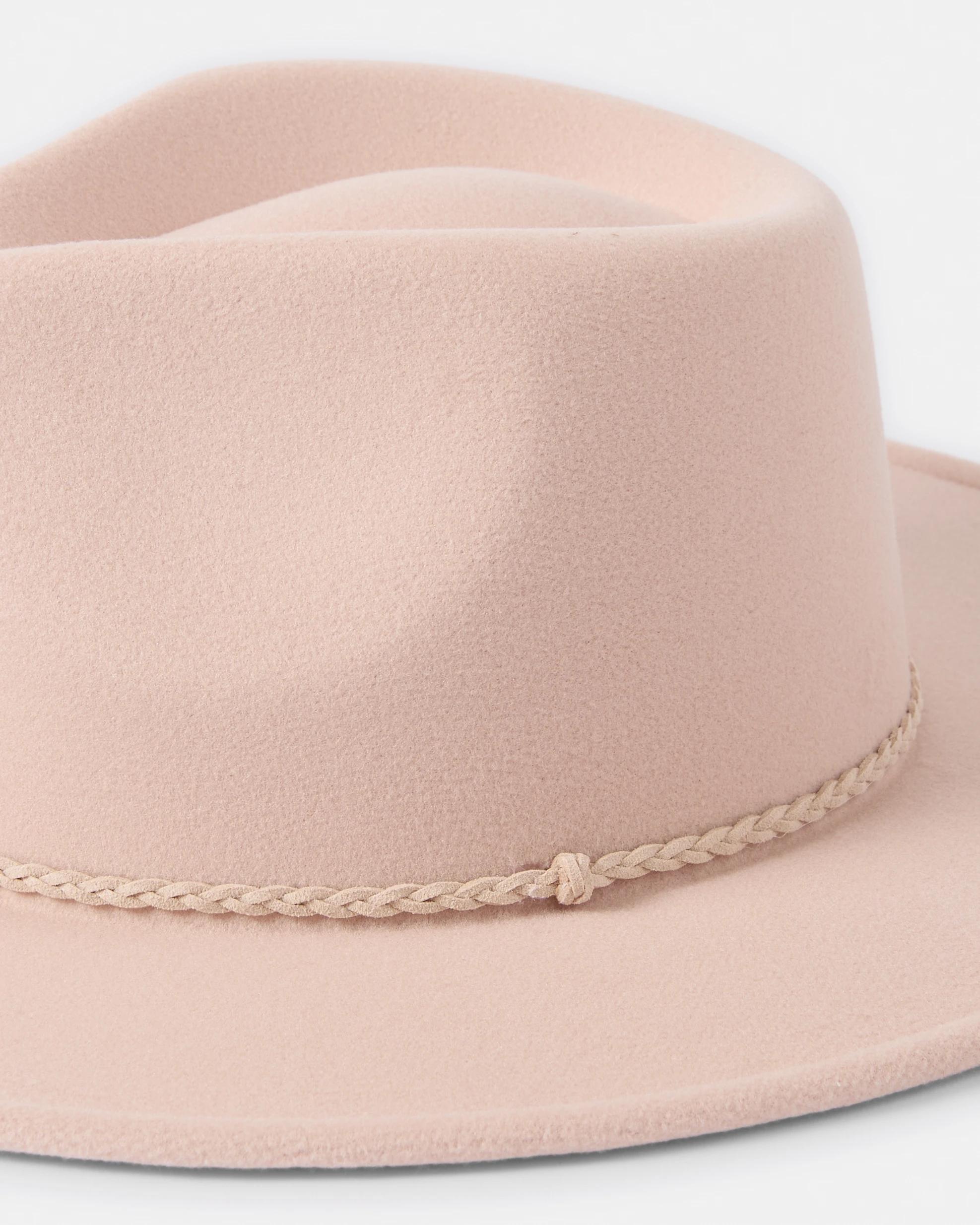 3 Braided Fedora Hat Beige, 3 of 3