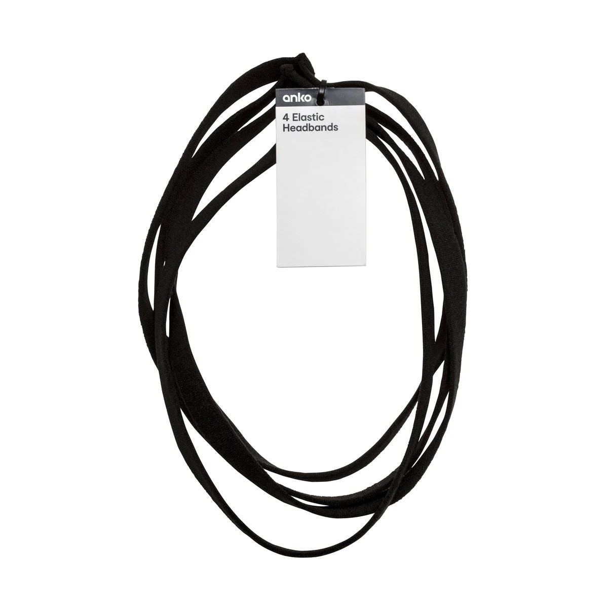 2 4 Pack Elastic Headbands - Black, 2 of 2