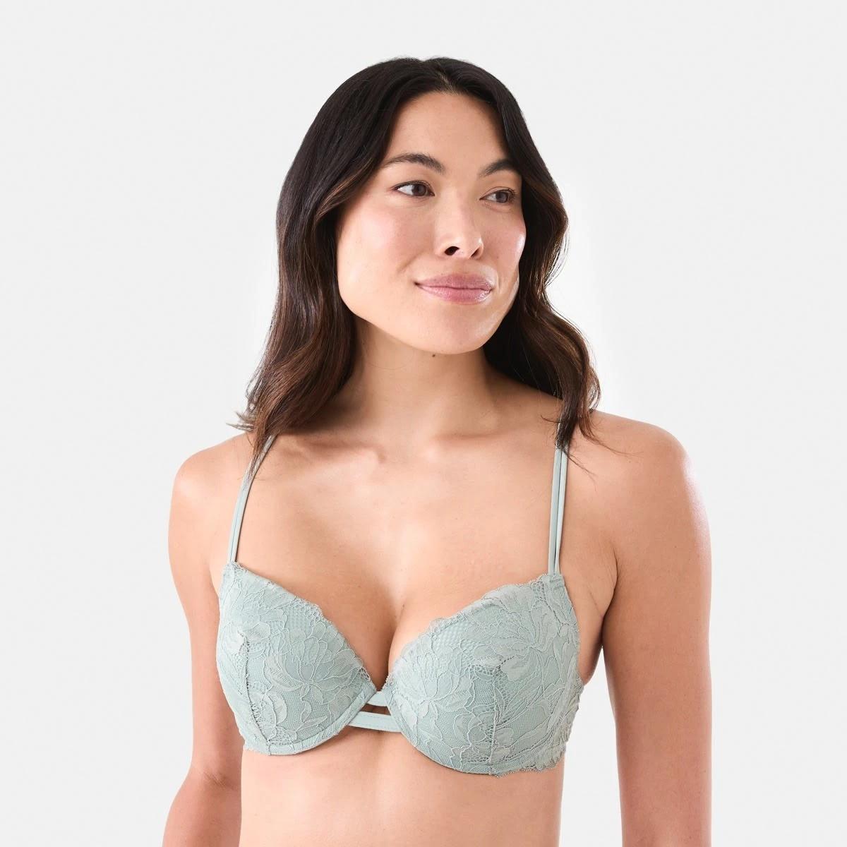 2 Co-ordinated Lace Push-Up Bra Ice Grn, 2 of 7