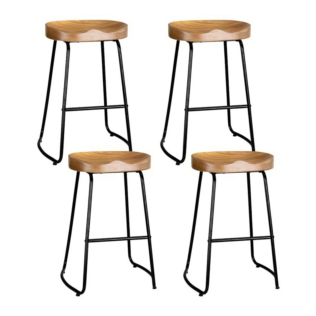 1 Artiss 4x Bar Stools Tractor Seat 65cm Wooden
 - brown, 1 of 3