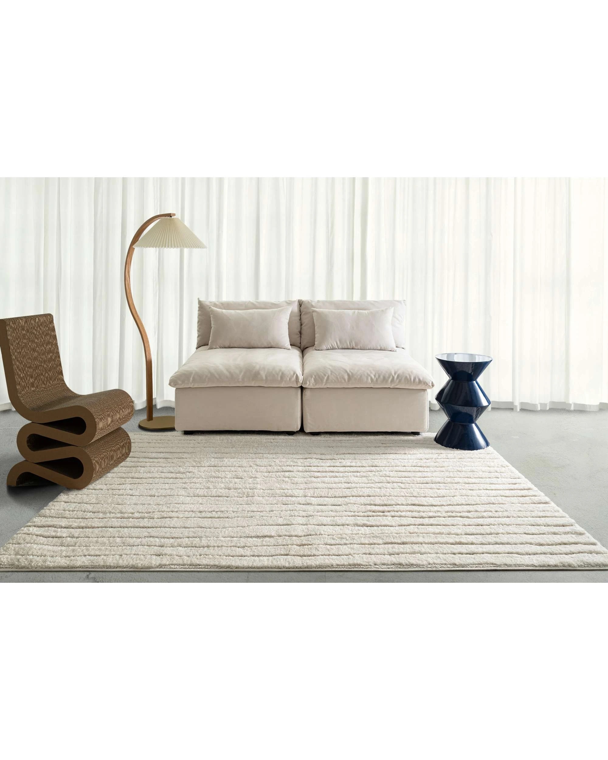 2 Loopsie Letia Striped Rug-370cm x 280cm - White, 2 of 8