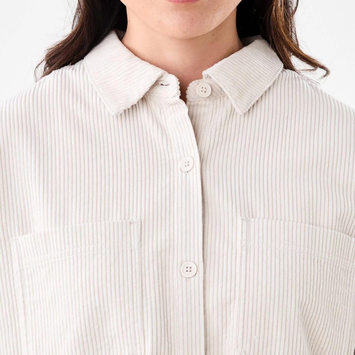 5 Long Sleeve Corduroy Shirt Lt Stone, 5 of 7