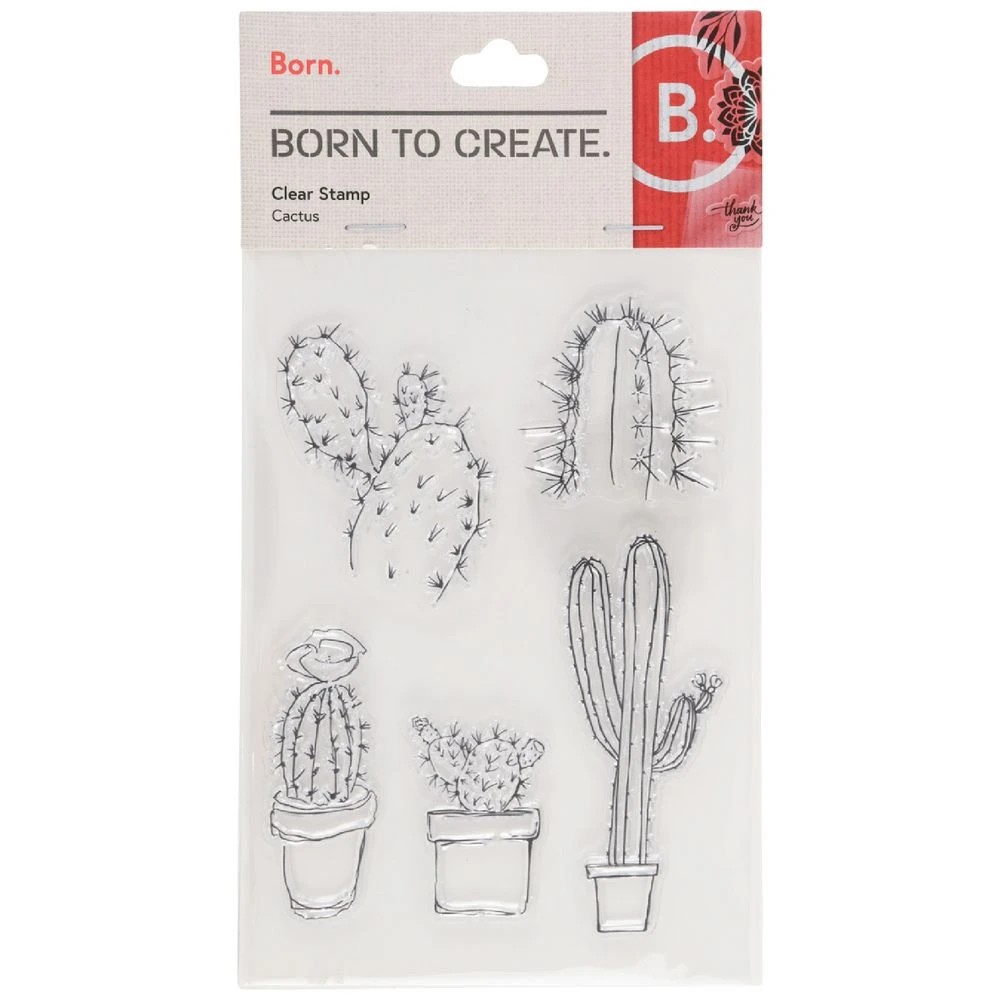 1 Born Clear Acrylic Sheet Stamps Cactus 105 x 155 mm, 1 of 2