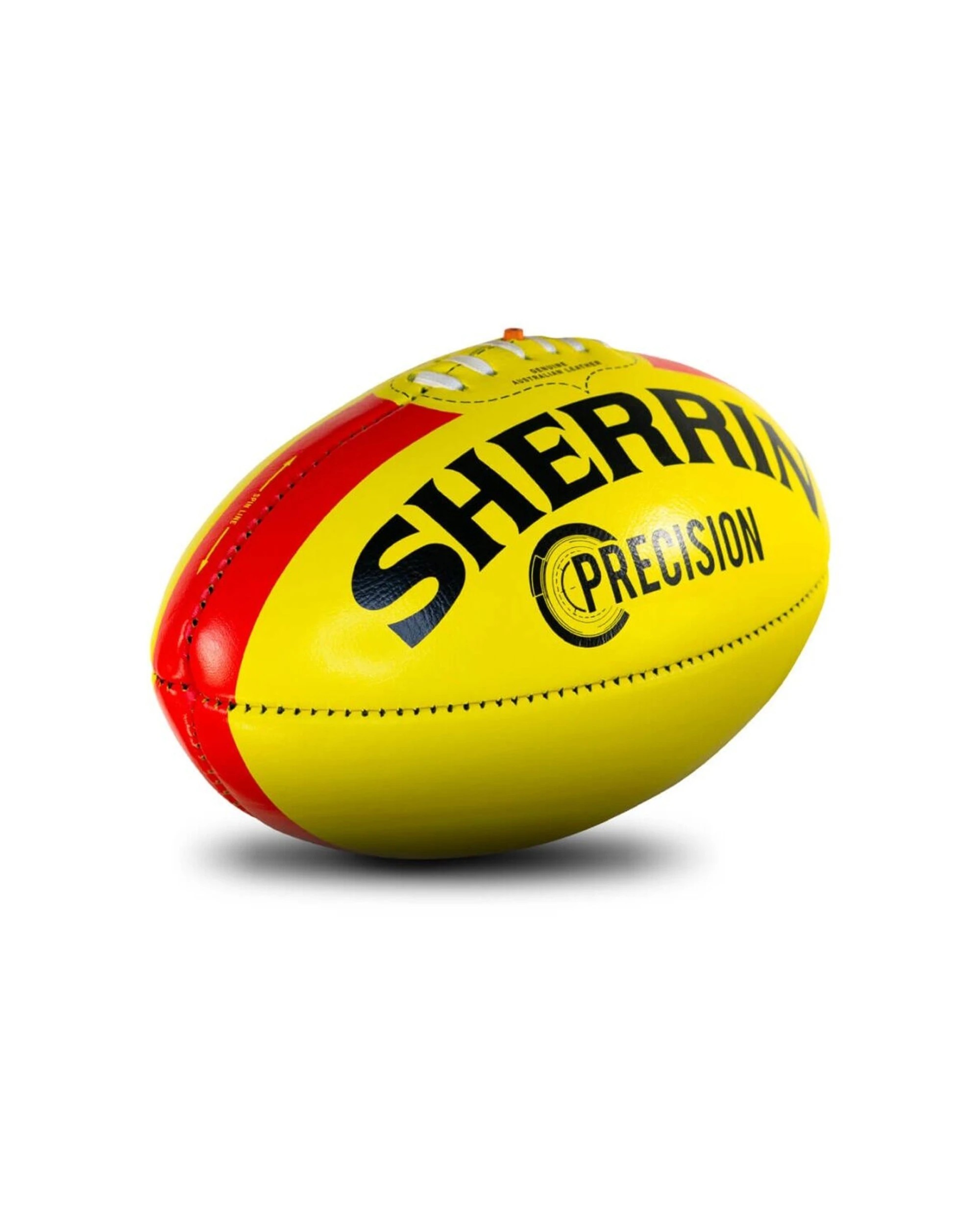 2 Sherrin Precision Leather Australian Rules Training Football Size 4 - Yellow, 2 of 4