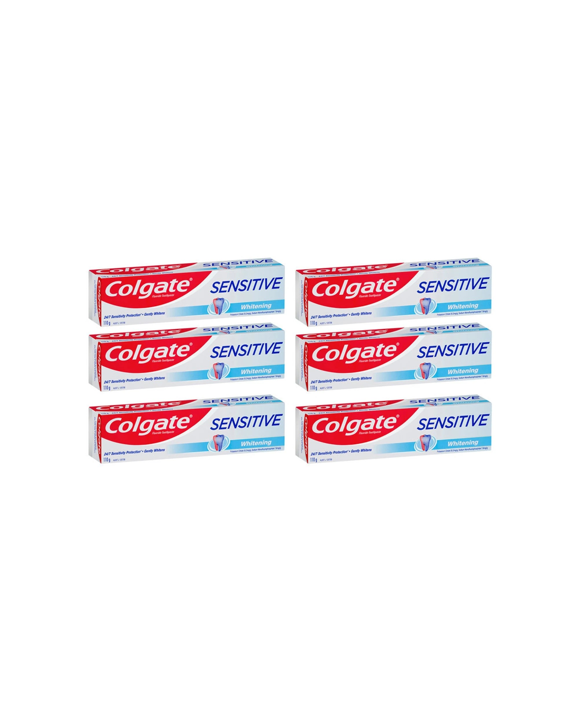 1 Colgate 6PK Sensitive Toothpaste Whitening for Sensitive Teeth Care Cavity Protection 110g - Multi, 1 of 4