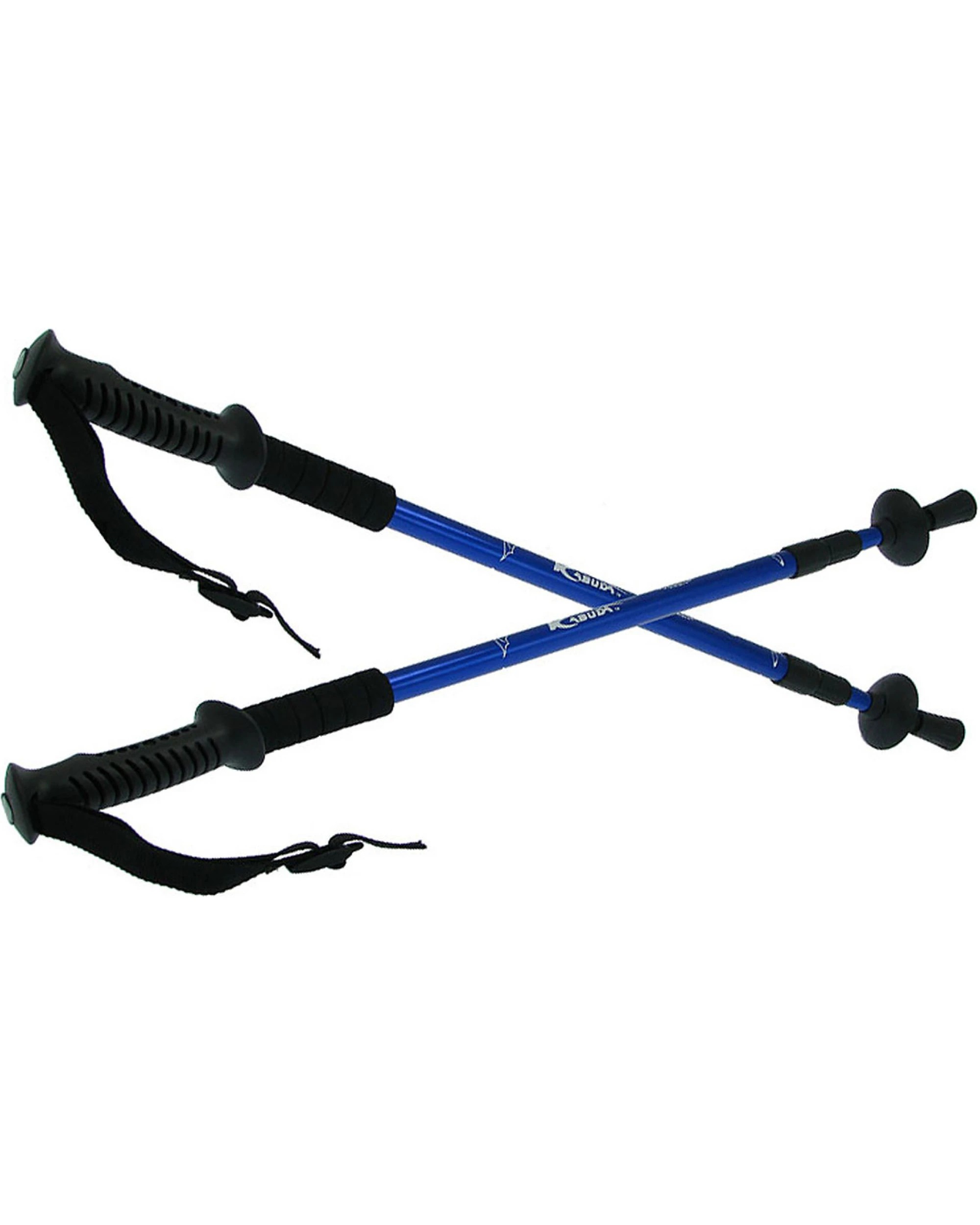 1 Powertrain Sports Anti-Shock Trekking Hiking Poles Sticks Pair - Blue, 1 of 6