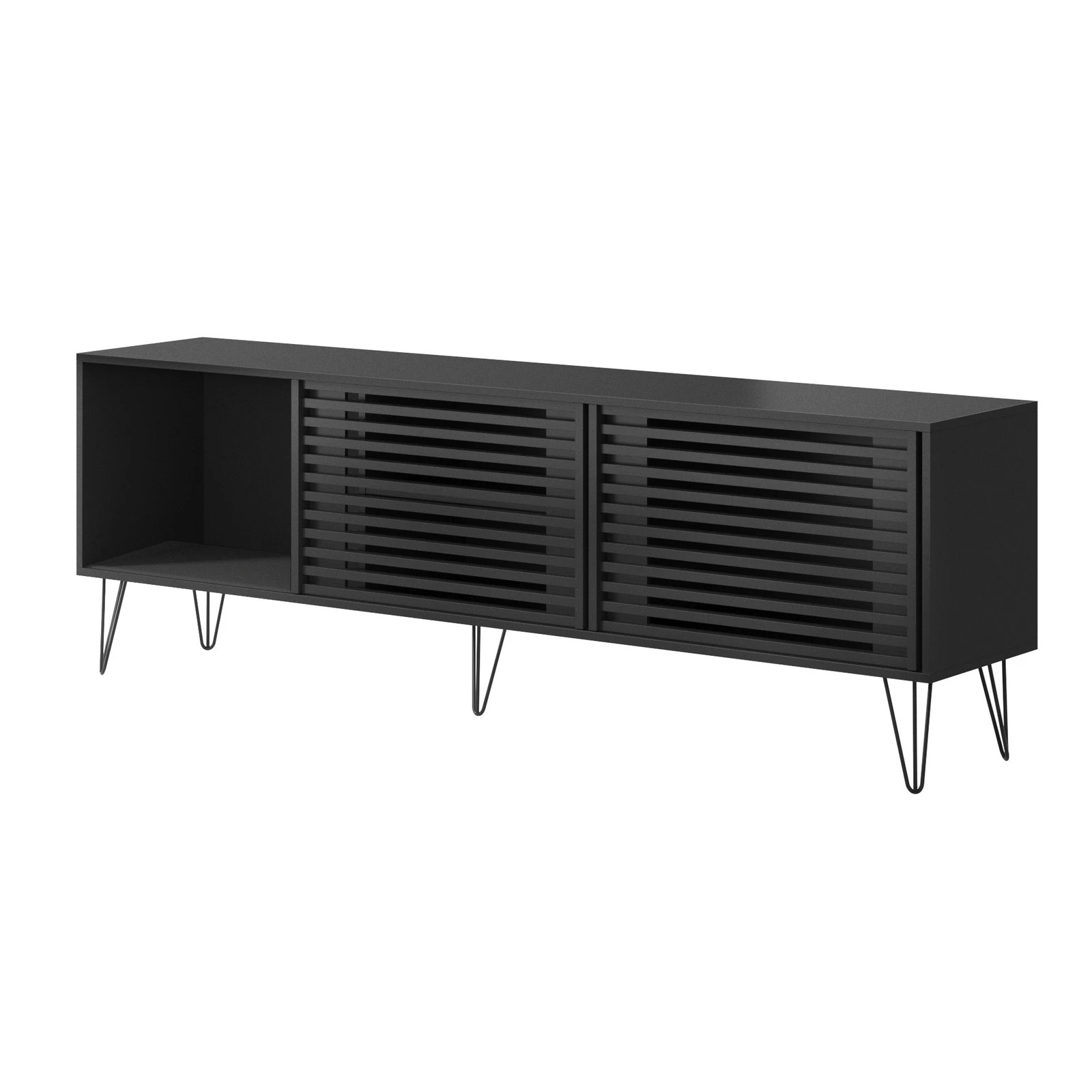 7 Oikiture Entertainment Unit Tv Cabinet 180cm
 - Black, 7 of 9