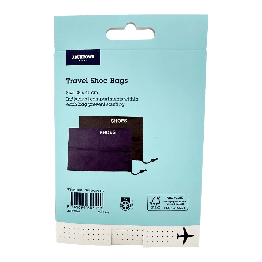 2 J.Burrows Travel Shoe Bags 2 Pack, 2 of 5