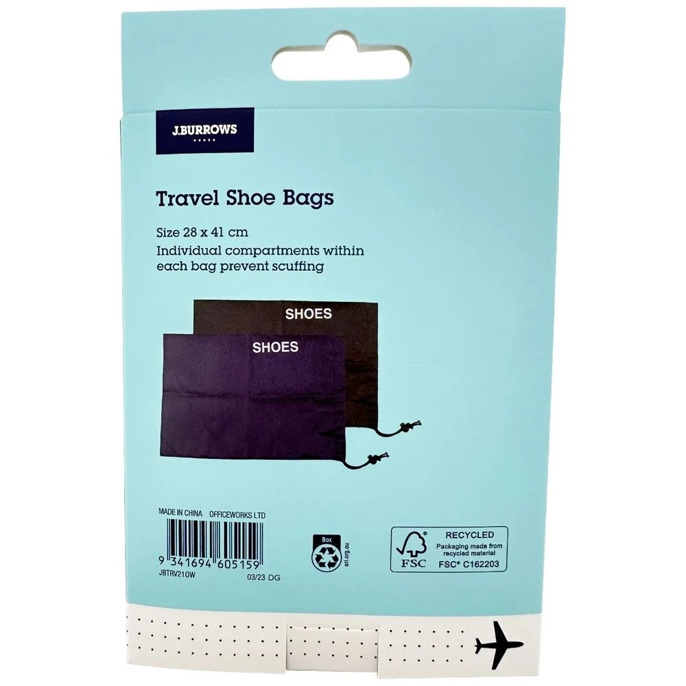 2 J.Burrows Travel Shoe Bags 2 Pack, 2 of 5