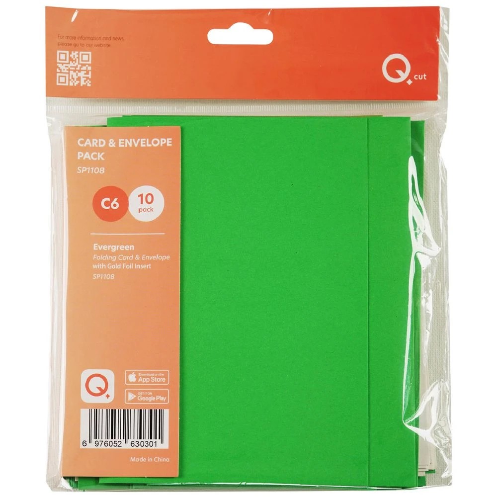 1 Qcut Folding Cards Set Evergreen/Gold Foil, 1 of 3