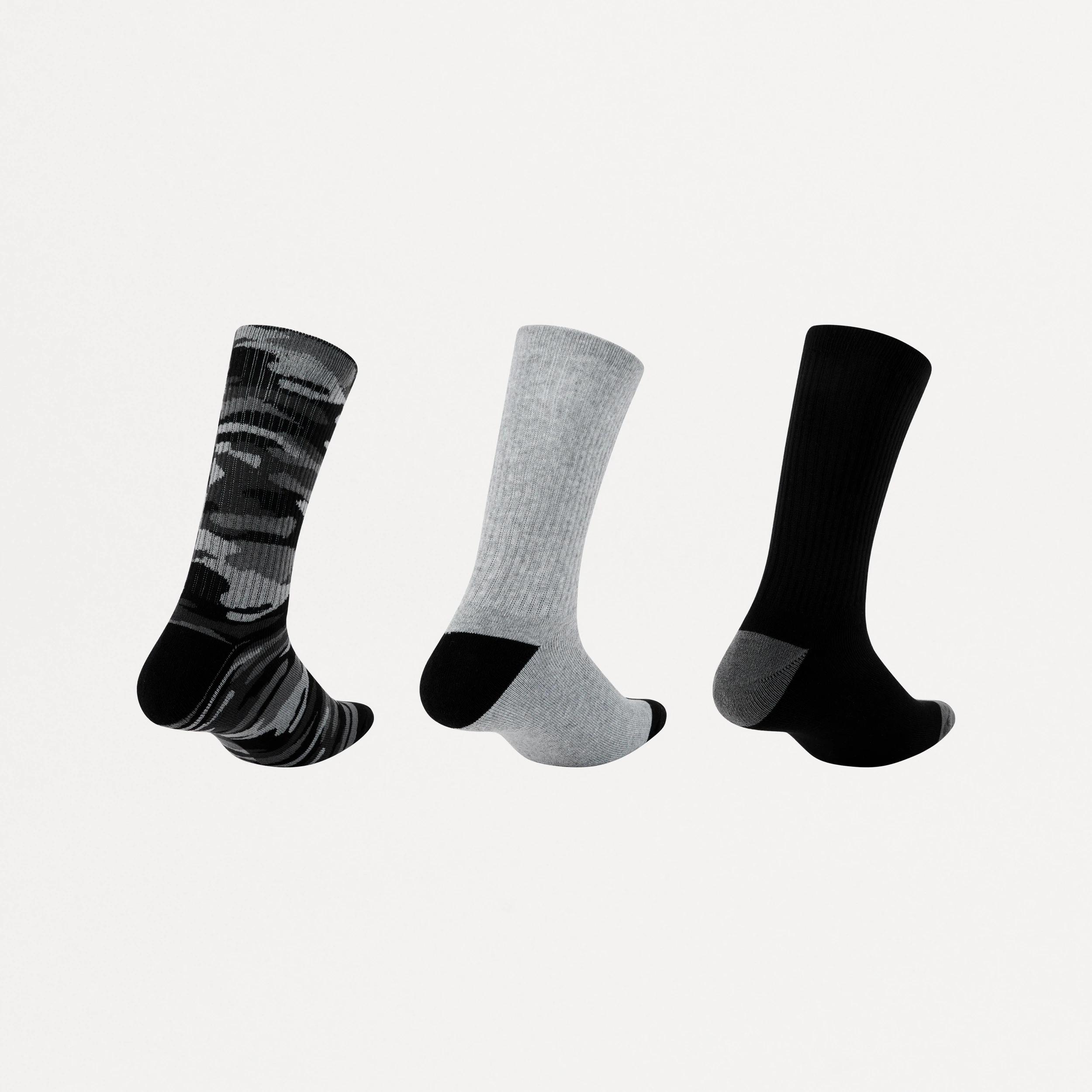 2 3 Pack Ribbed Crew Socks Multi Camo, 2 of 4
