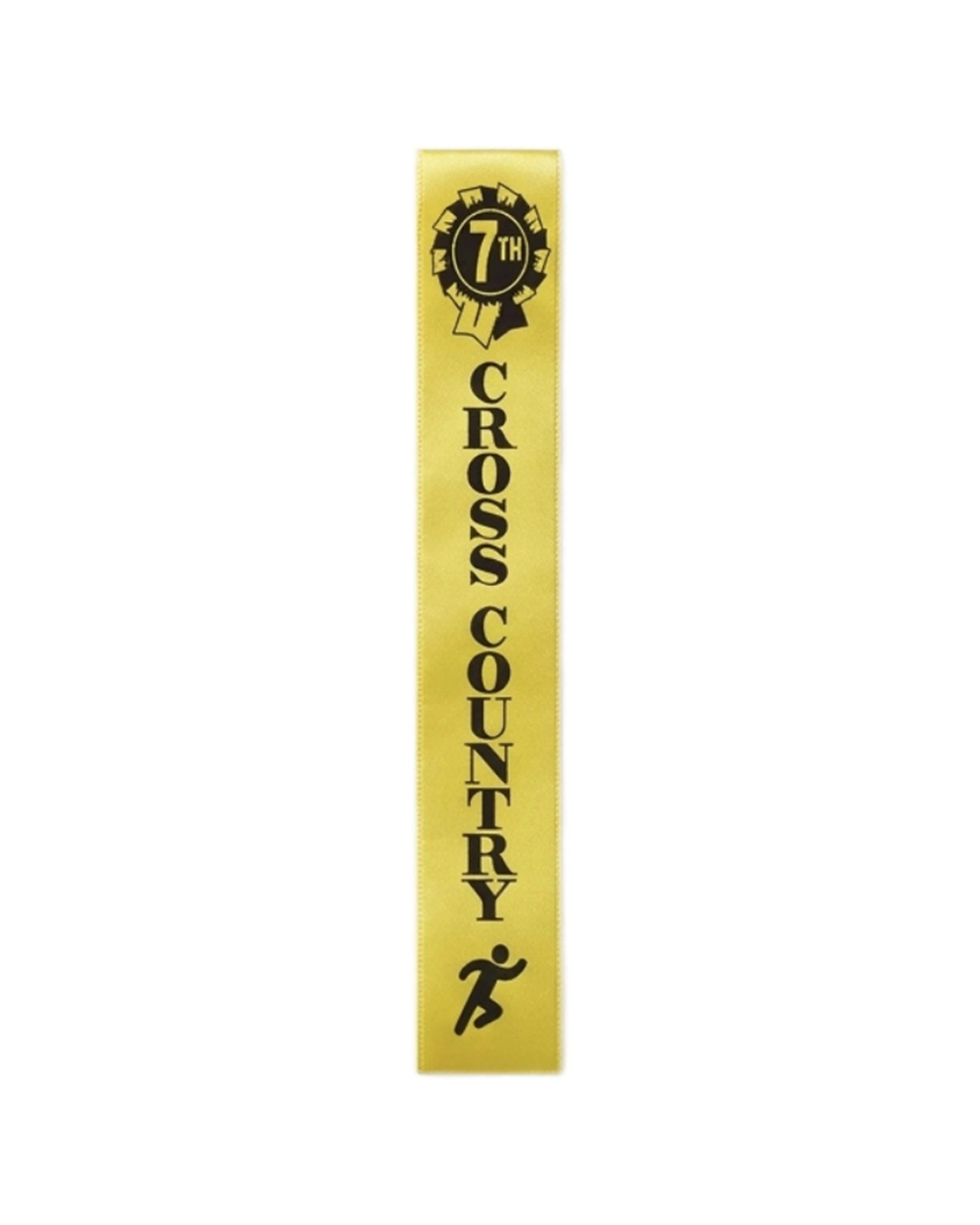 1 Victor Sports 50pc Ribbons Cross Country 7th Place Polyester 3x17cm - Yellow, 1 of 1
