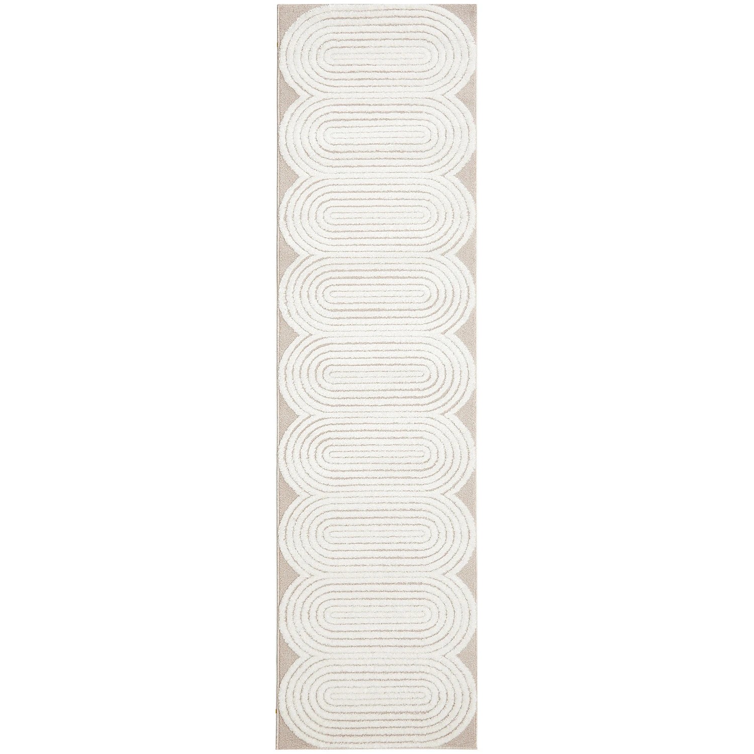 2 Common Ground Rugs Nirvana Carl 400x80cm - Large Runner Power Loomed Pet Friendly Rug - Beige, 2 of 7