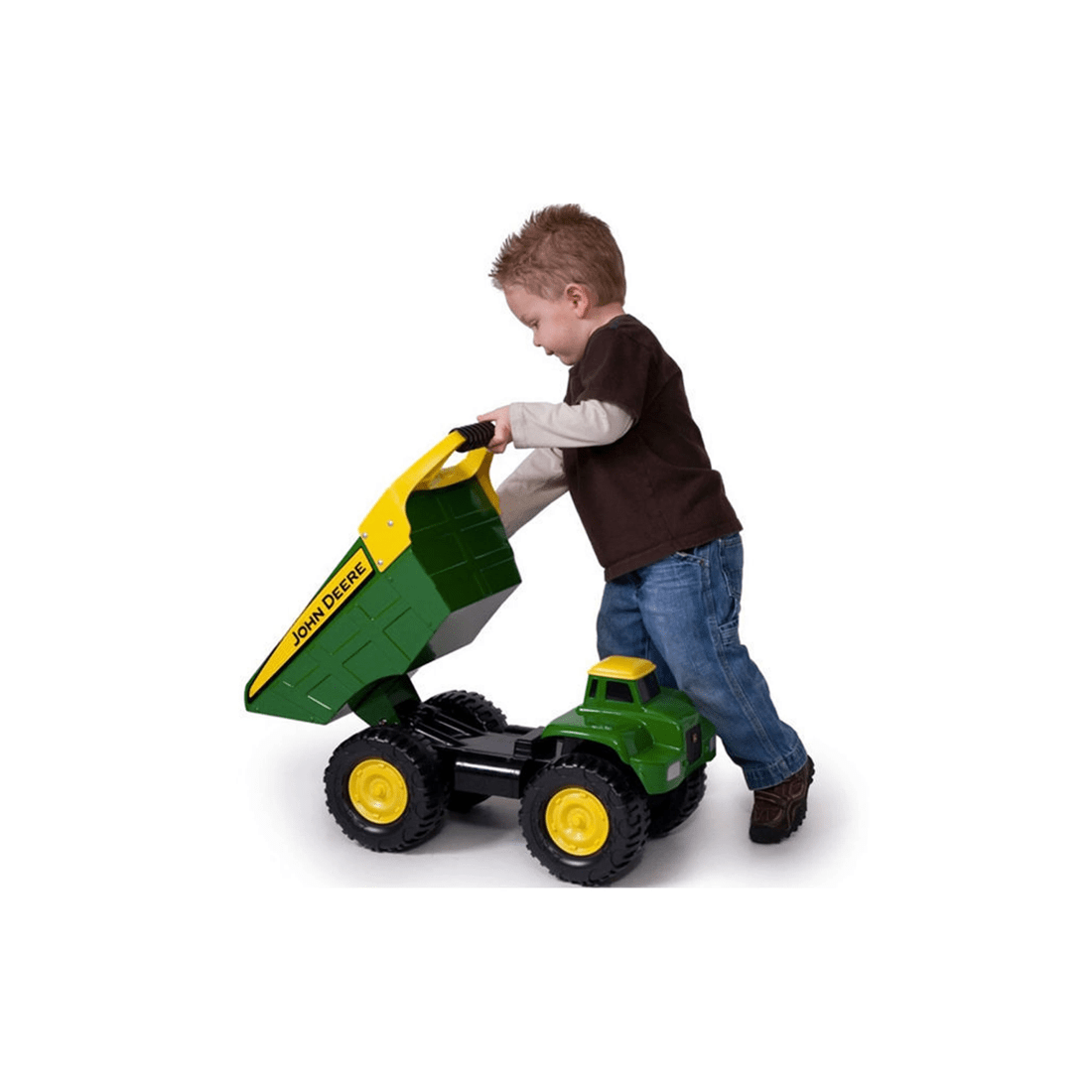 1 John Deere 21 Inch Big Scoop Dump Truck Steel Sandbox Toy For Kids 3 Plus - Green, 1 of 4