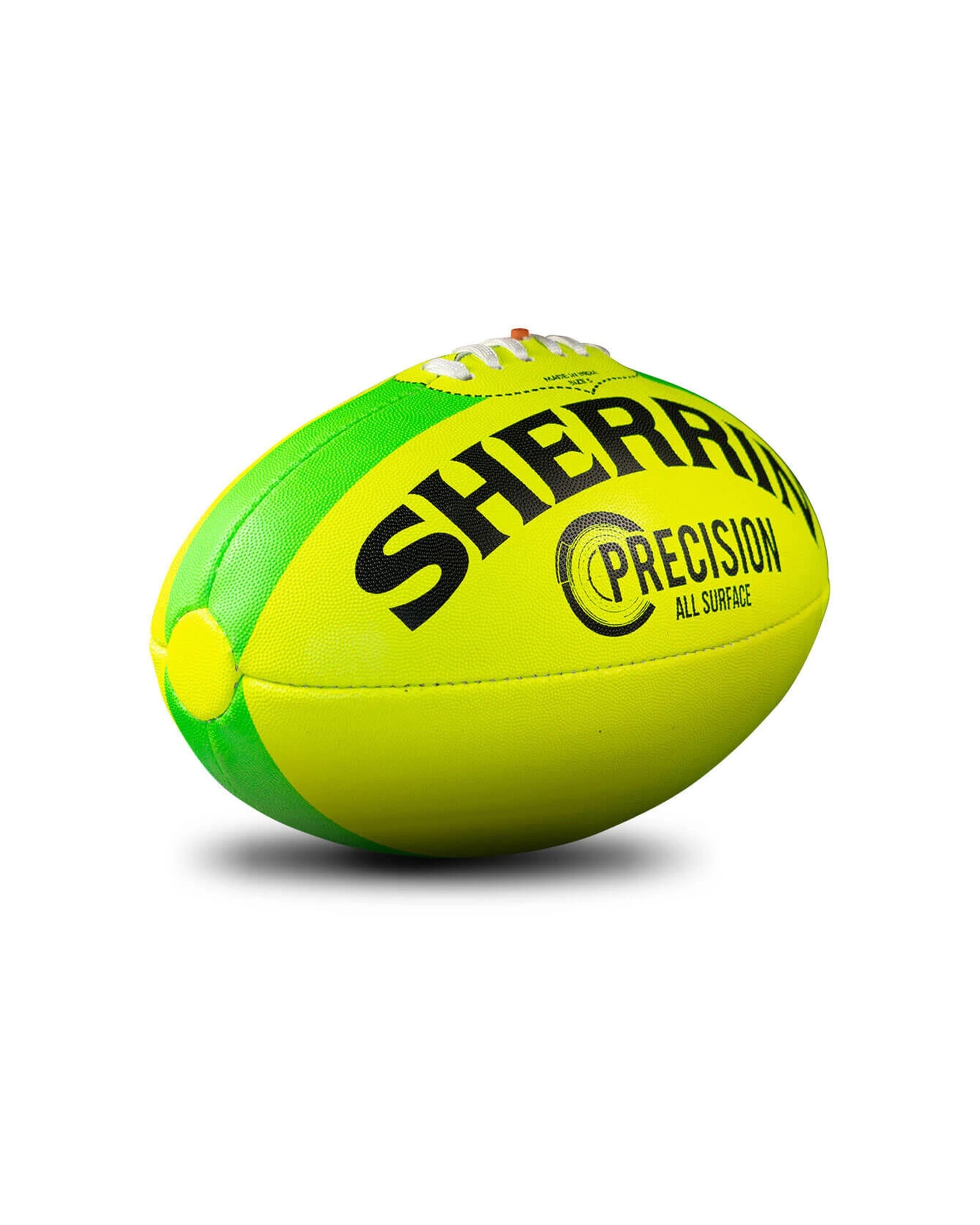2 Sherrin Precision AFL Training Football Size 4 Synthetic Rubber All Surface - Yellow, 2 of 2