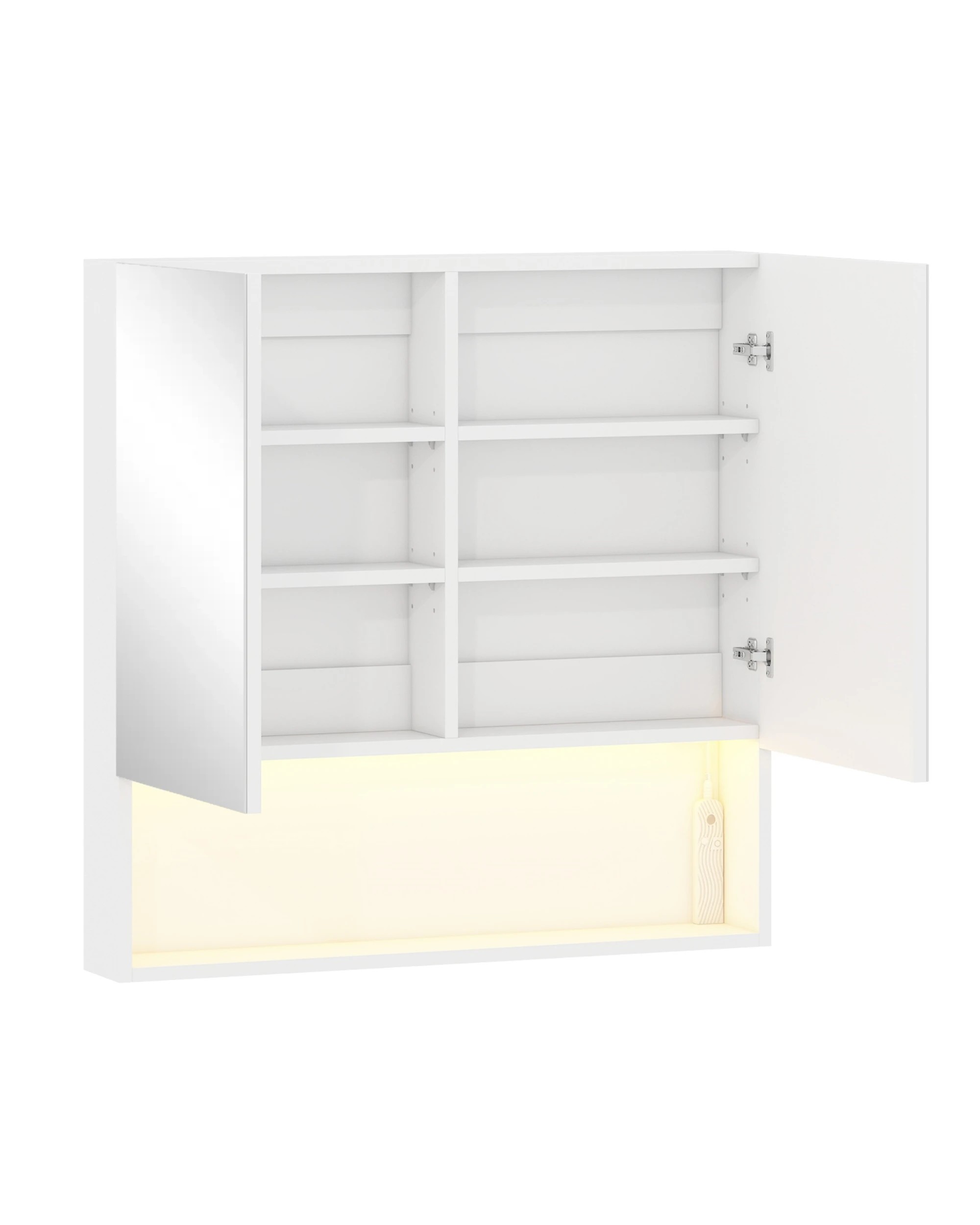1 Advwin 750 x 750mm Cabinet LED Medicine Storage Unit Mirror Shaving Cupboard w/ Motion Sensor Light, 1 of 10