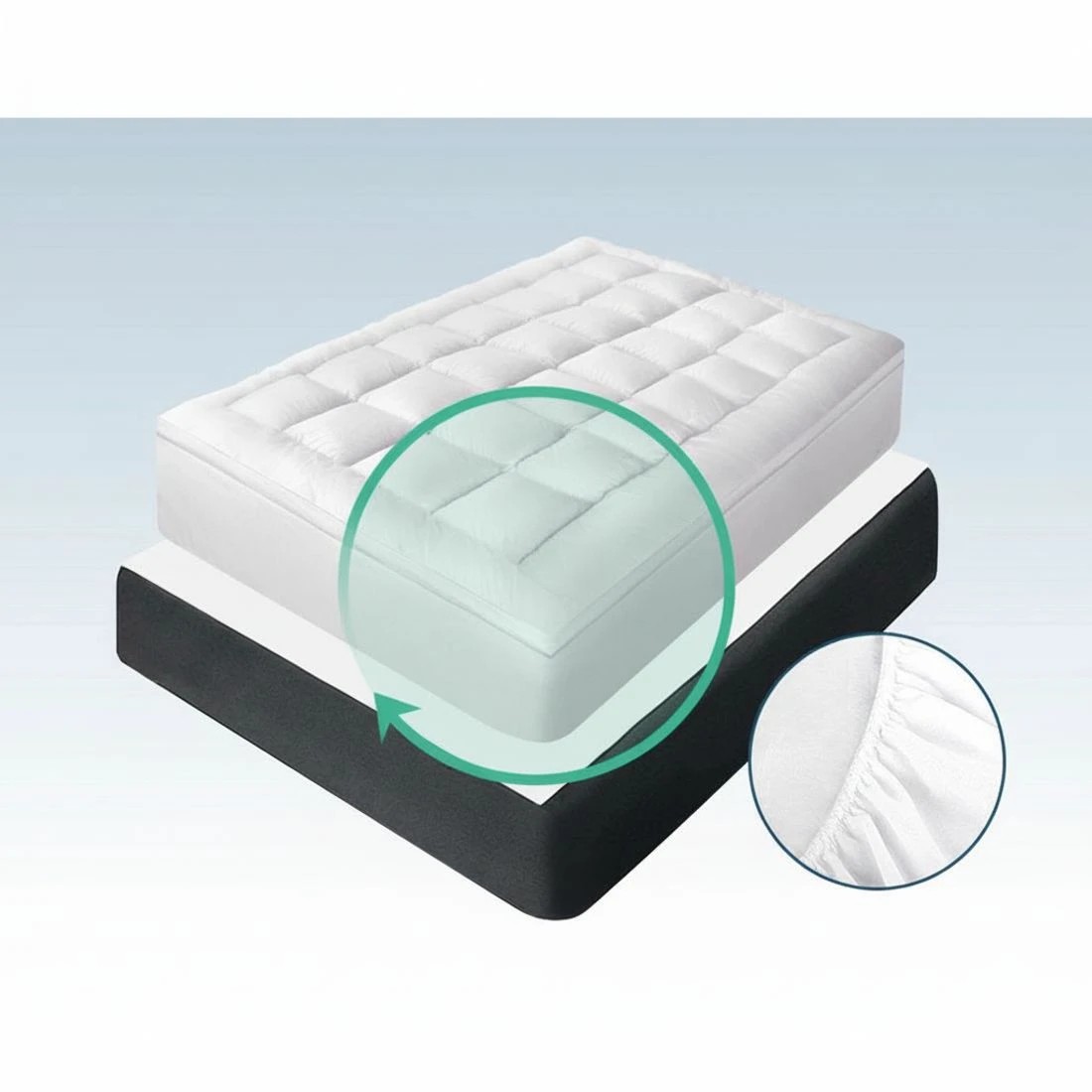 7 Giselle Bedding Mattress Topper Pillowtop Bamboo Queen Comfort Support Breathable Pressure Relief Hypoallergenic - White, 7 of 8