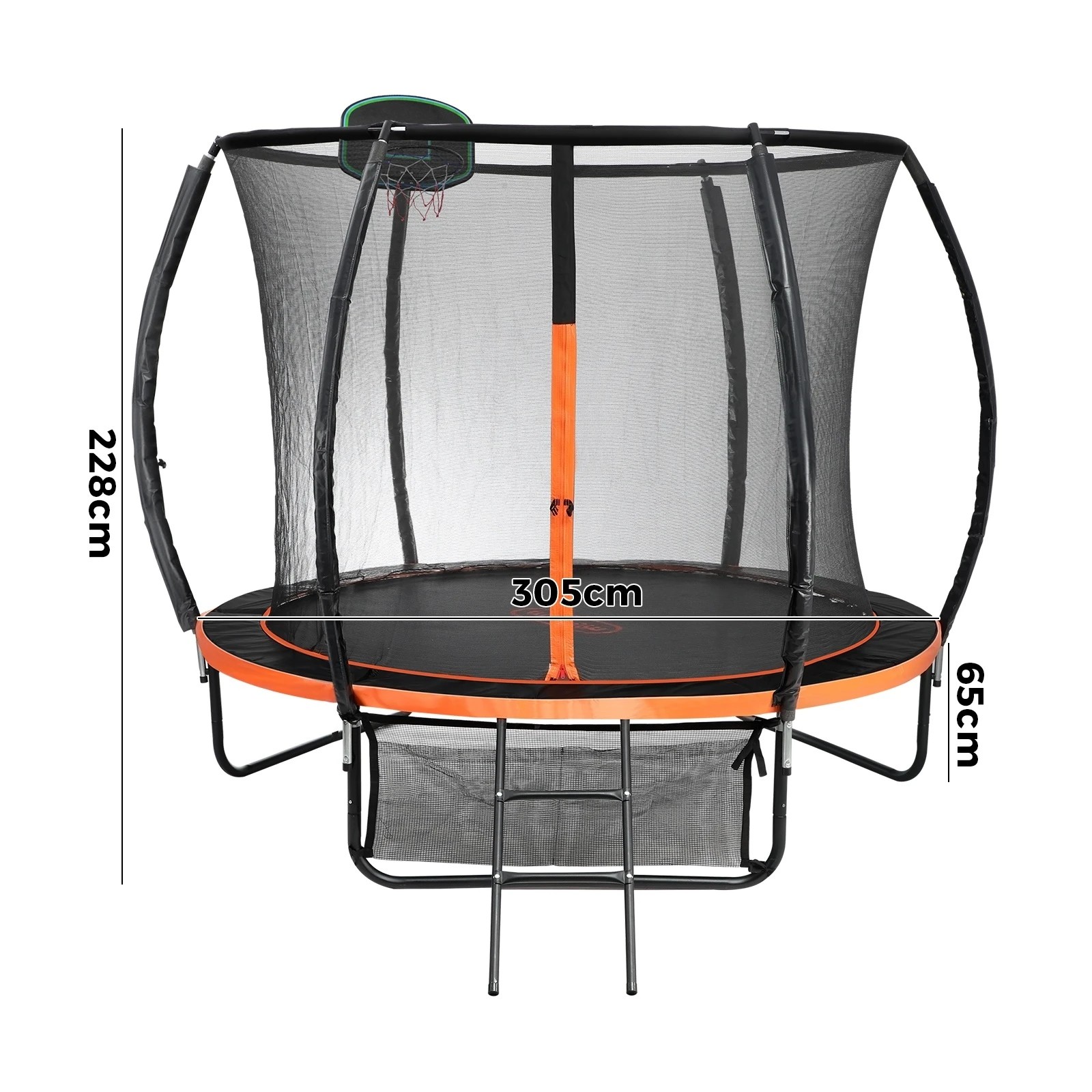 8 Mazam 10ft Trampoline Kids Tramplines Safety Net Basketball Set Ladder Round
 - Multi, 8 of 10