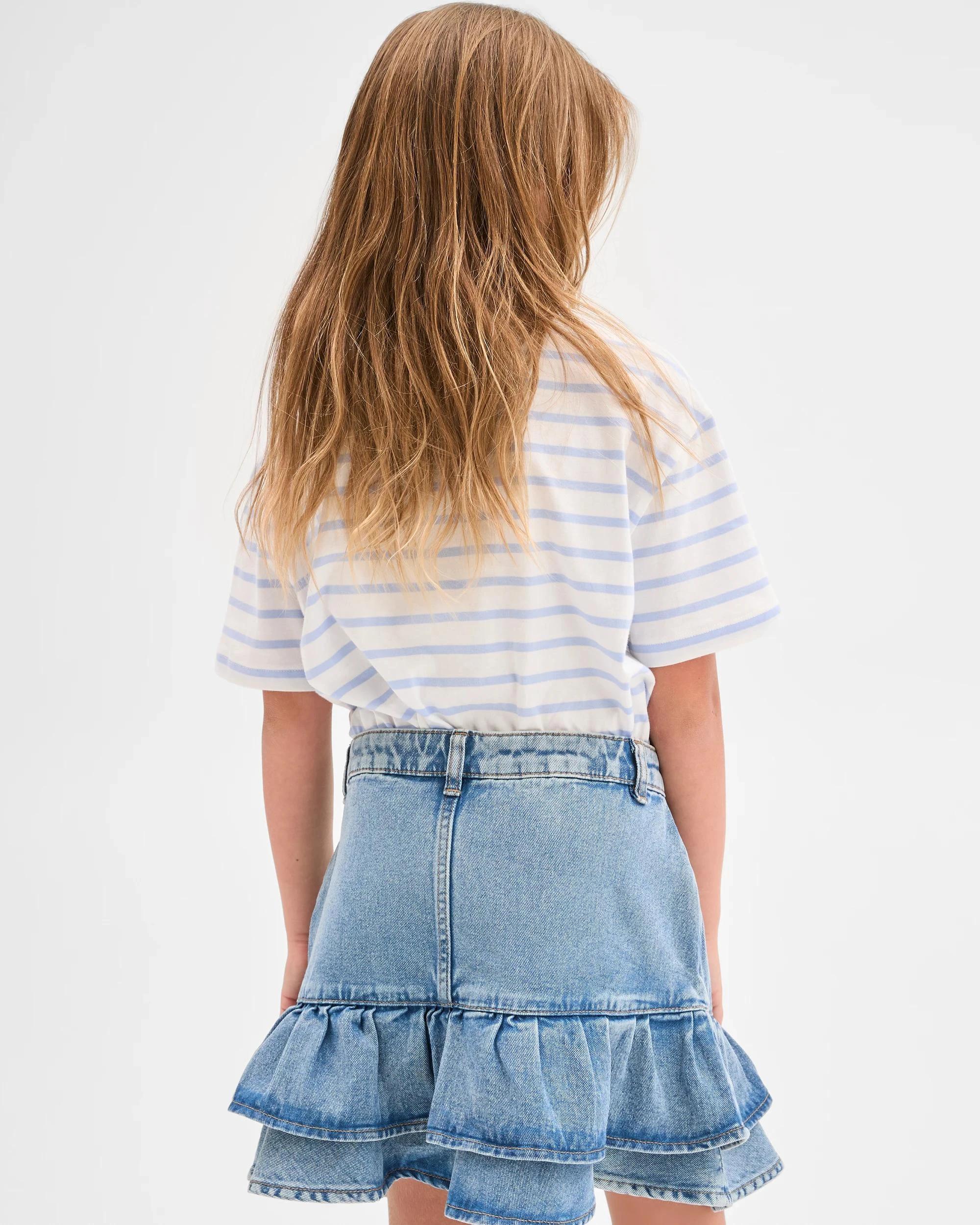5 Target Kids Denim Frill Hem Skirt MID BLUE, 5 of 7