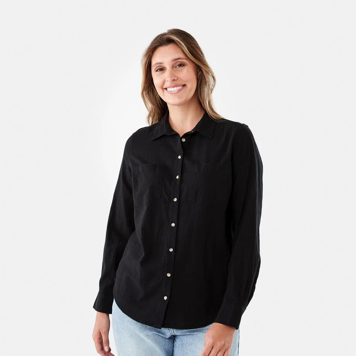1 Long Sleeve Casual Shirt Black, 1 of 8