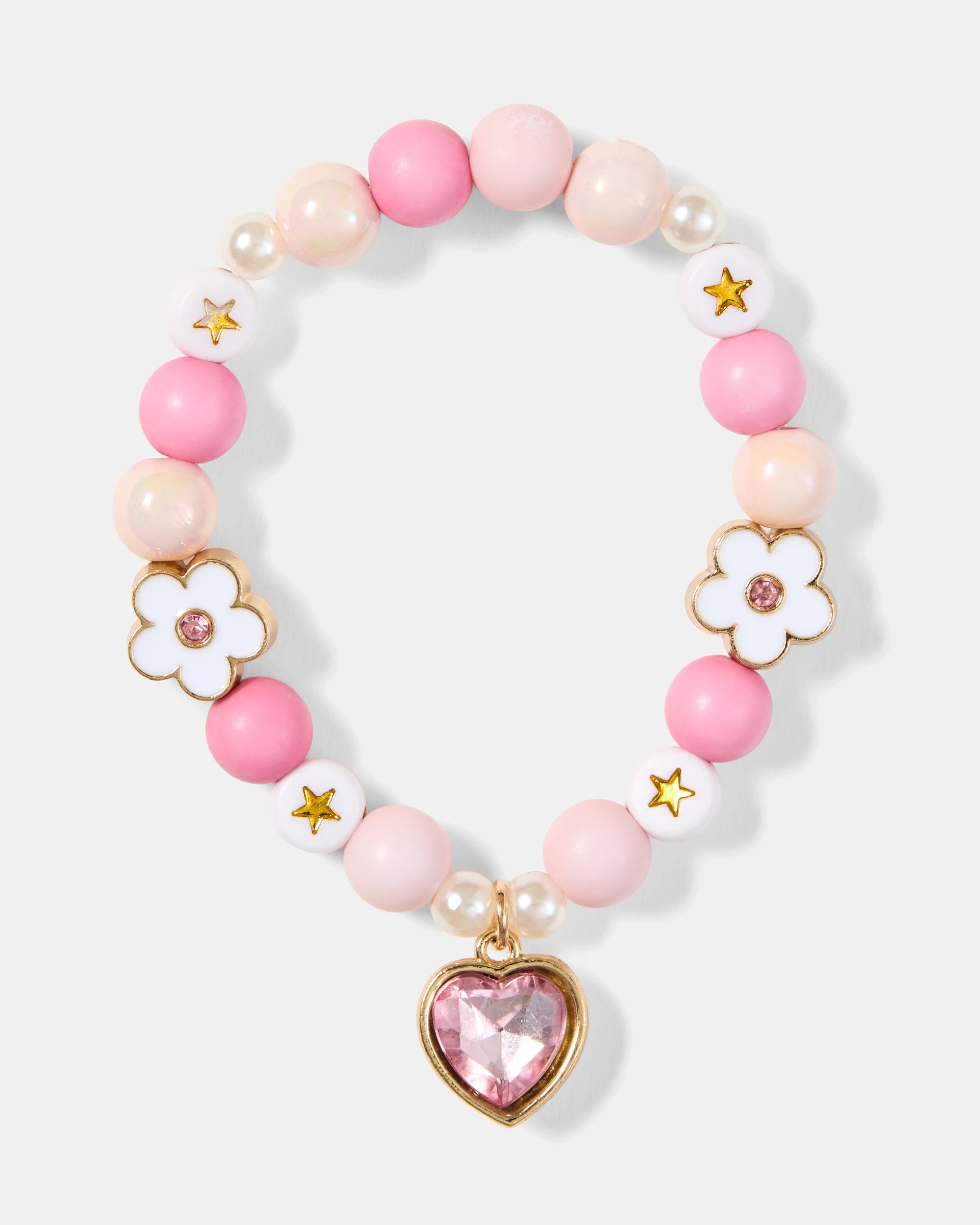 3 2 Pack Heart Necklace and Bracelet Set - White and Pink, 3 of 4