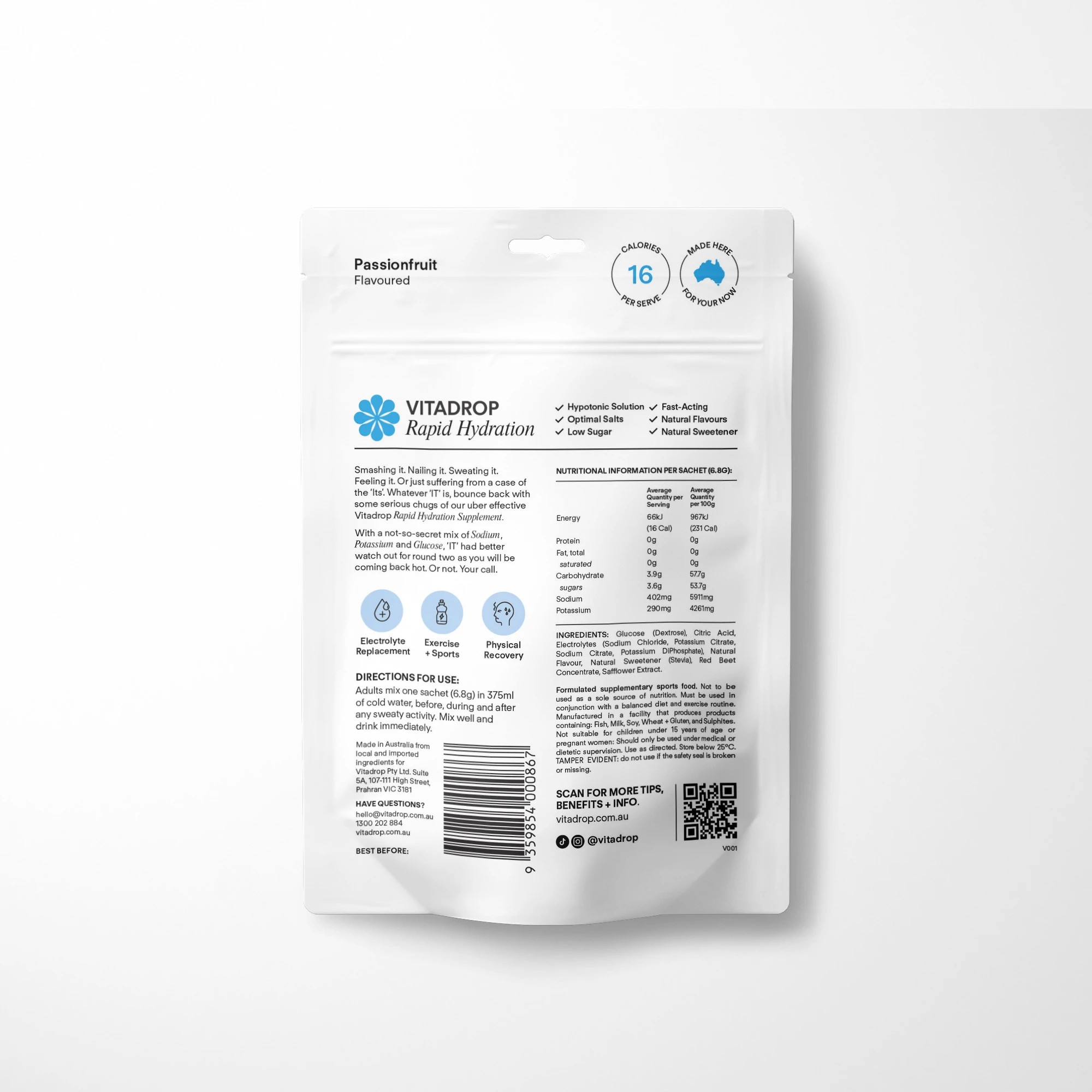 2 7 Pack Vitadrop Rapid Hydration Supplement - Passionfruit, 2 of 4