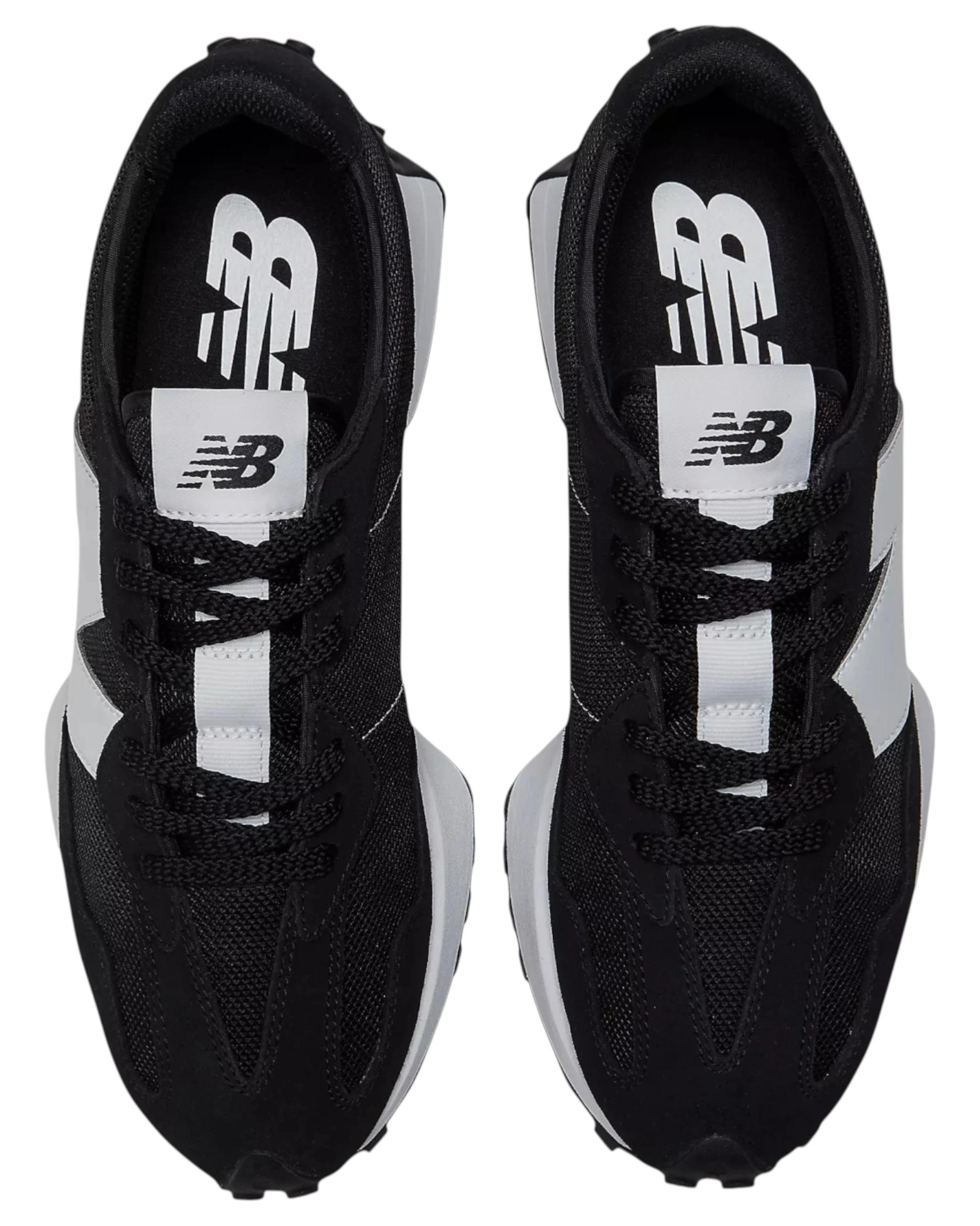 5 New Balance Mens 327 Athletic Shoes BLACK/WHITE, 5 of 6