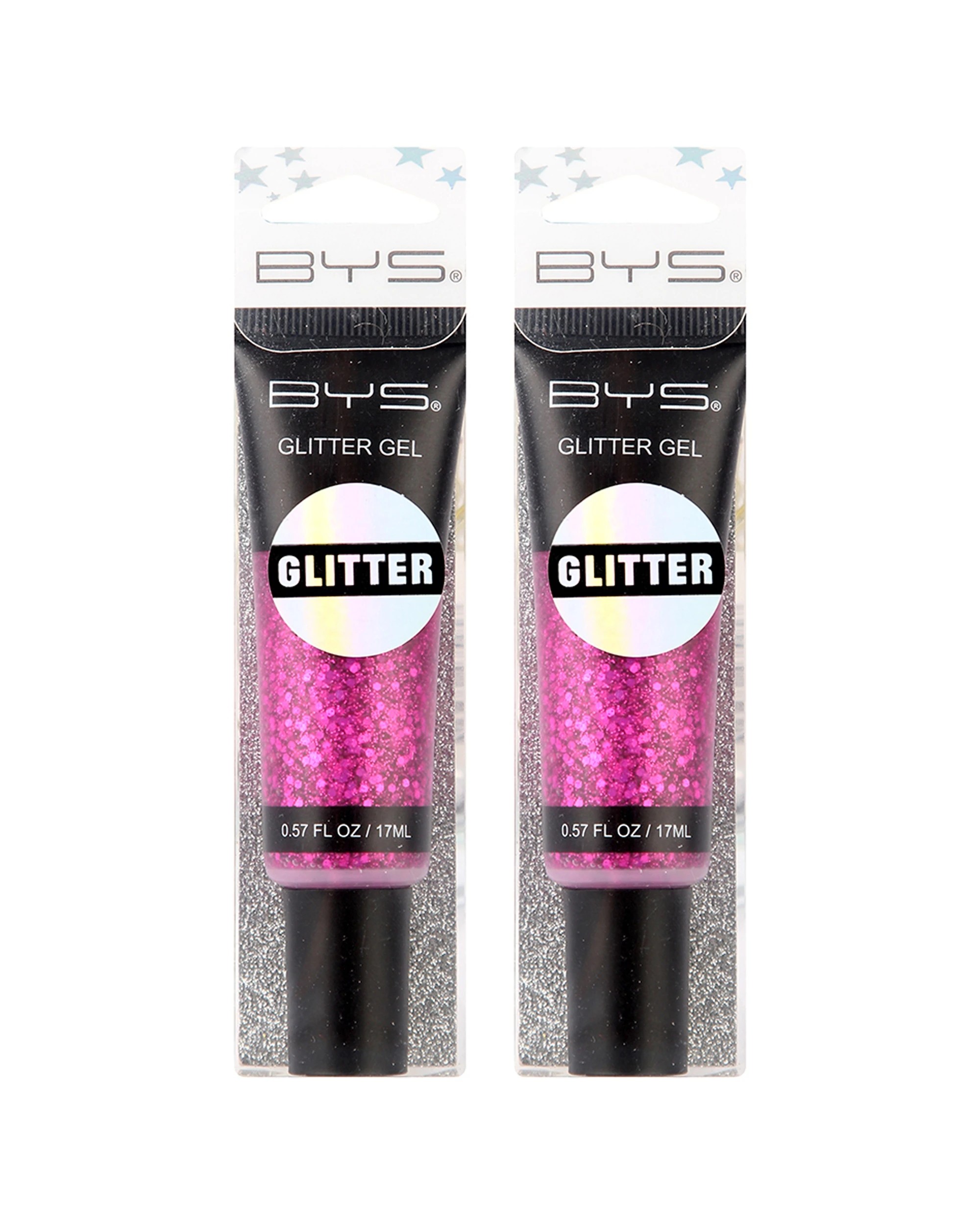 1 BYS 2PK Glitter Gel Skin And Hair Makeup 17ml - Pink, 1 of 1