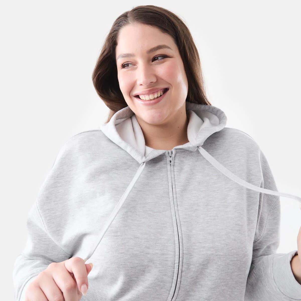 5 Curve Long Sleeve Zip Through Hoodie Slvr Marle, 5 of 6