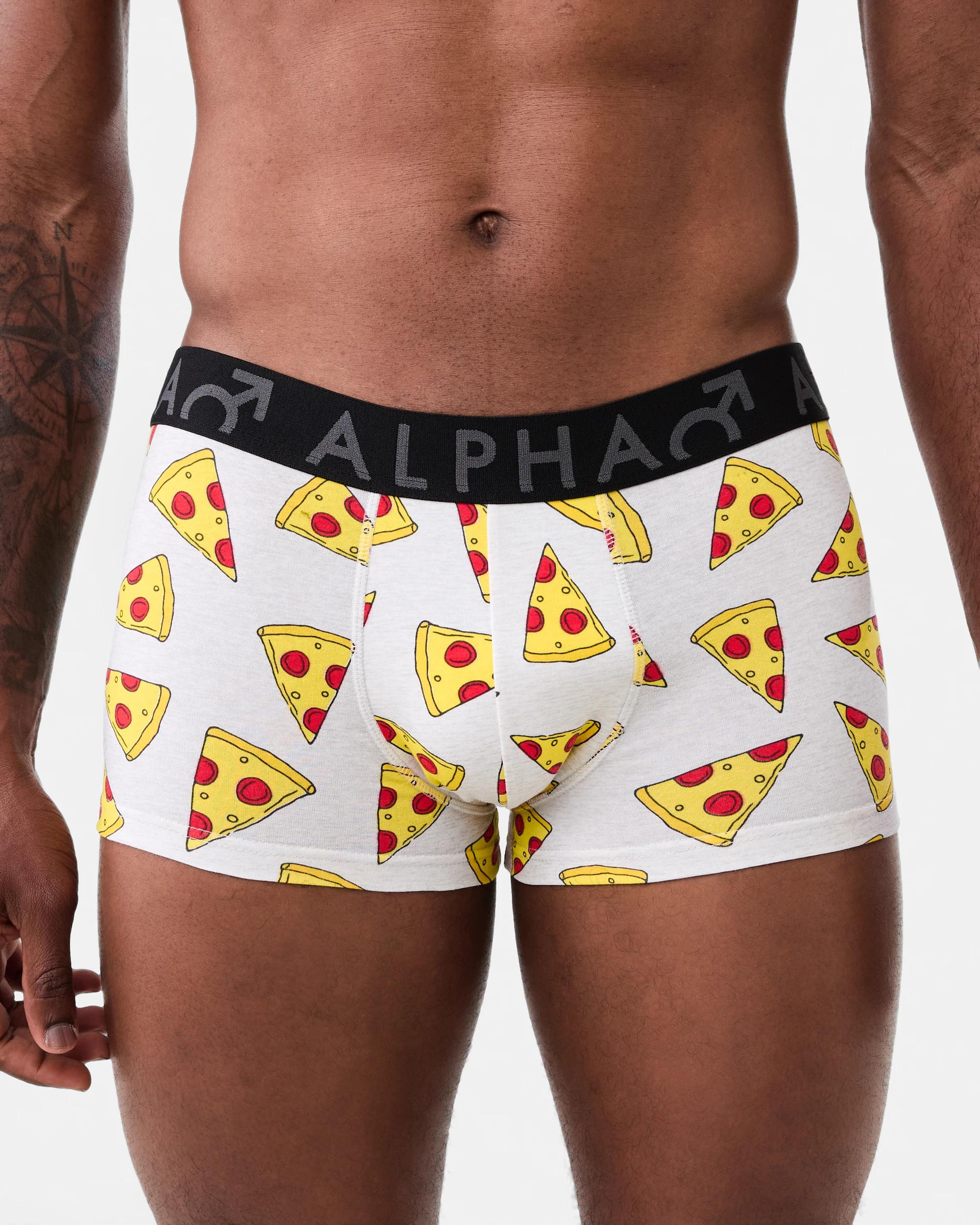 4 3 Pack Print Plain Trunks Gry Pizza, 4 of 8