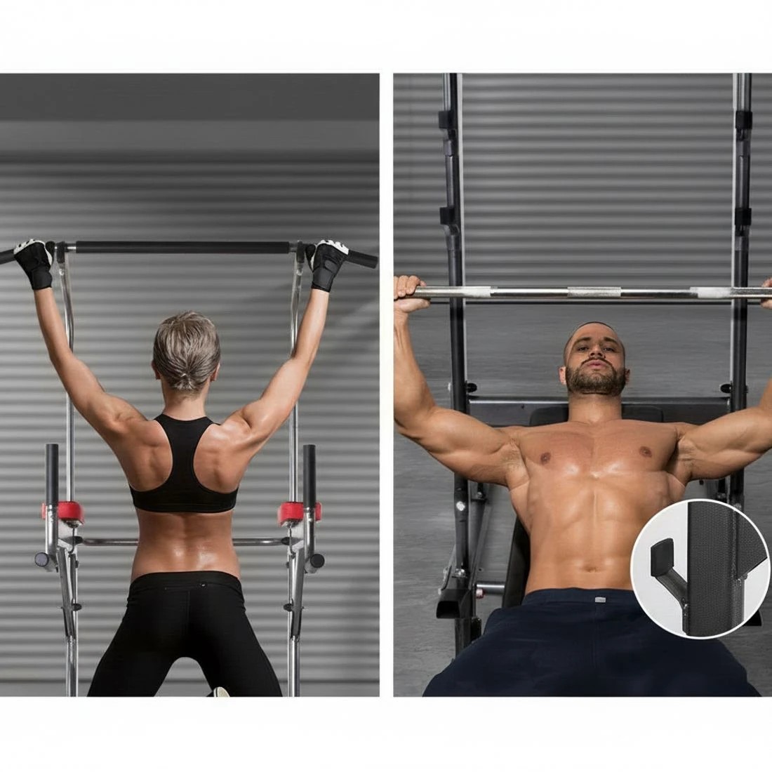 5 Everfit Weight Bench Chin Up Bar Bench Press Home Gym 380kg Capacity - Black, 5 of 8