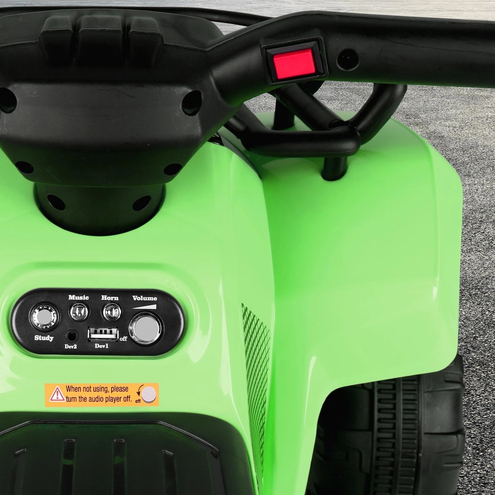 10 Alfordson Kids Ride On Car Electric ATV Toy 25W Motor W/ USB MP3 LED Light - Green, 10 of 10