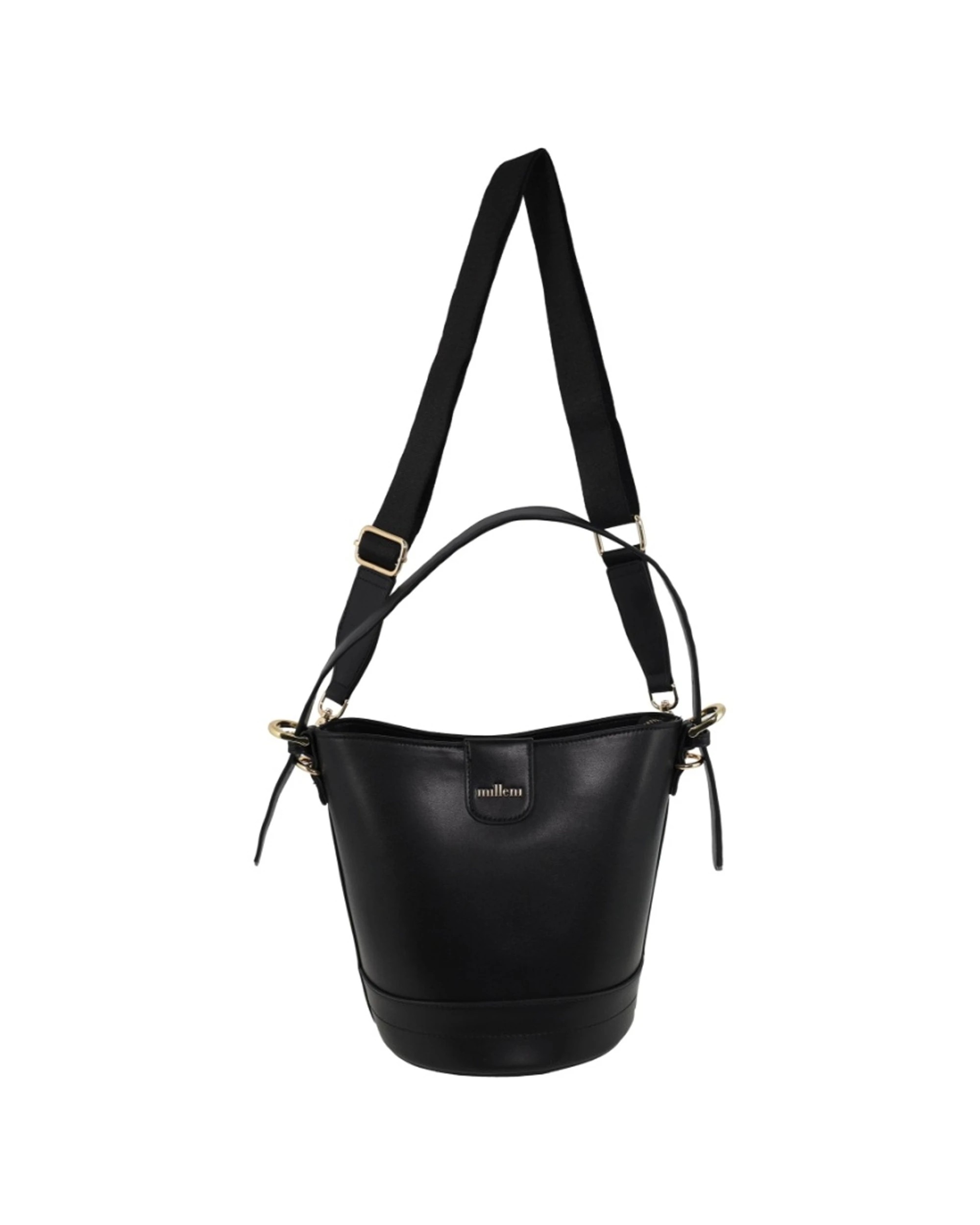 4 Milleni Women's Handbag Vegan Leather Lightweight Bucket Crossbody Bag - Black, 4 of 6