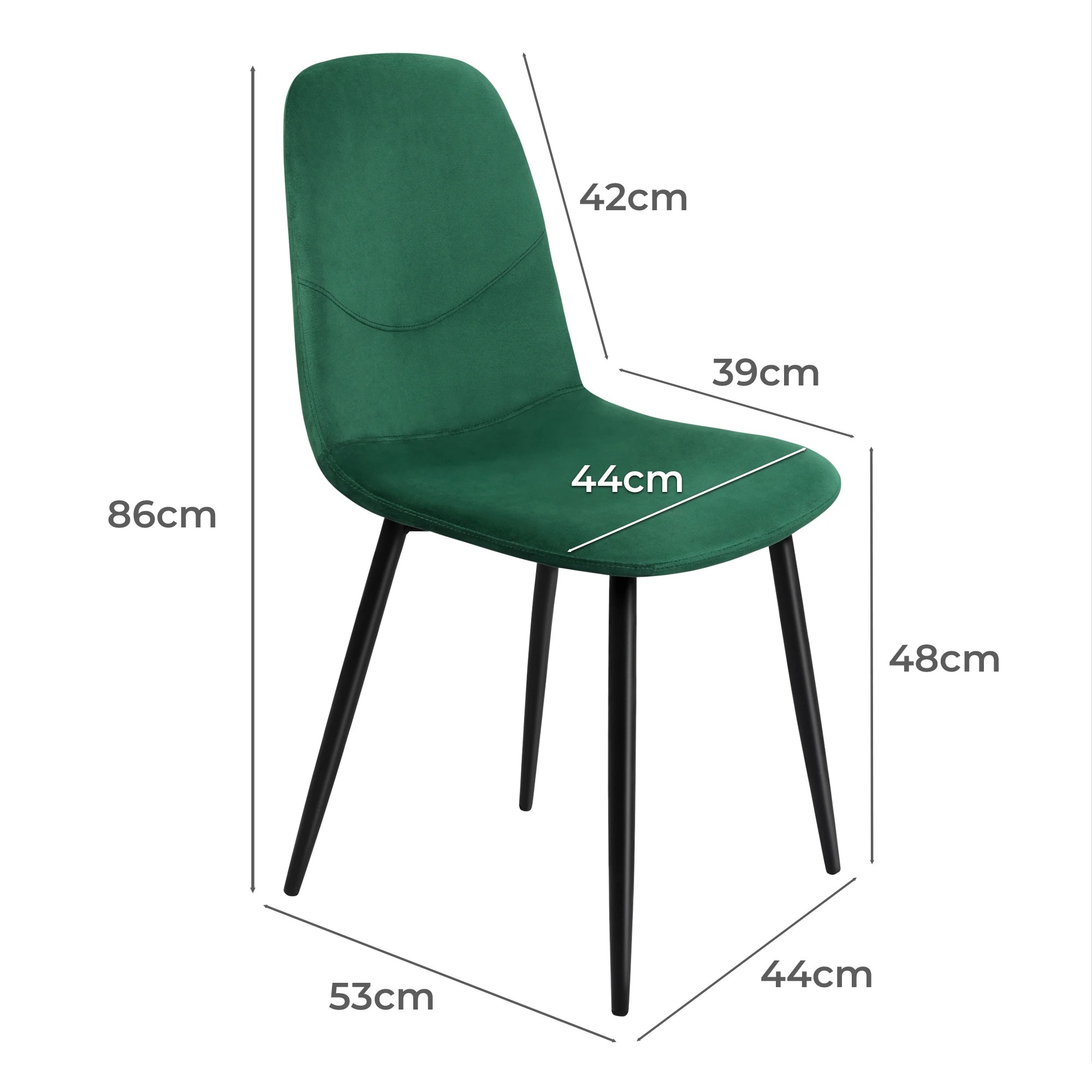 3 Levede 2Pcs Replica Eames Dining Chair Velvet Seat in Dark Green Colour, 3 of 8