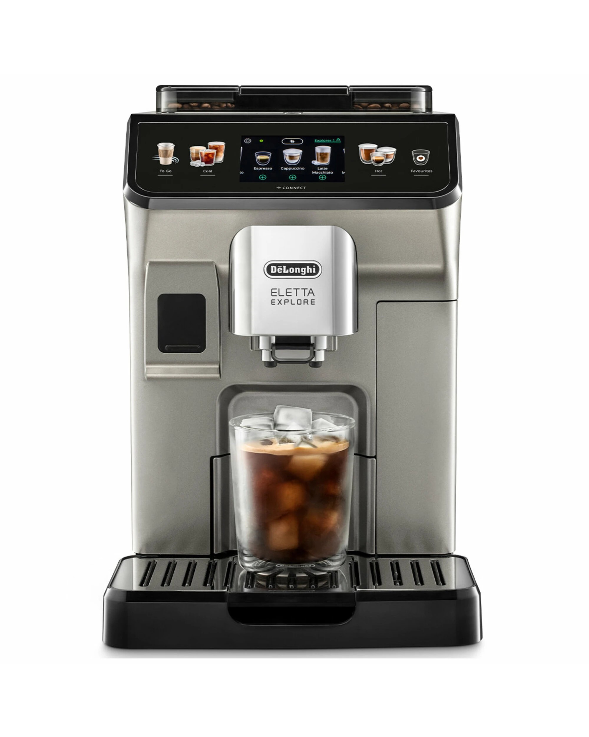 2 De'Longhi Eletta Explore Connect Fully Automatic Coffee Machine Titanium, 2 of 5
