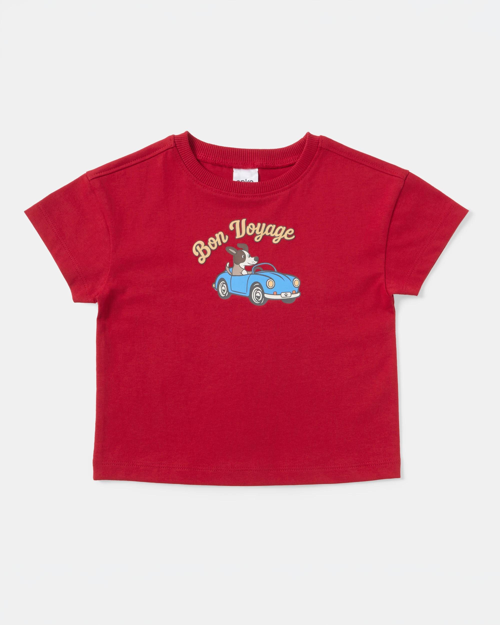 1 Cotton Short Sleeve Print T-shirt Bon Voyage, 1 of 3