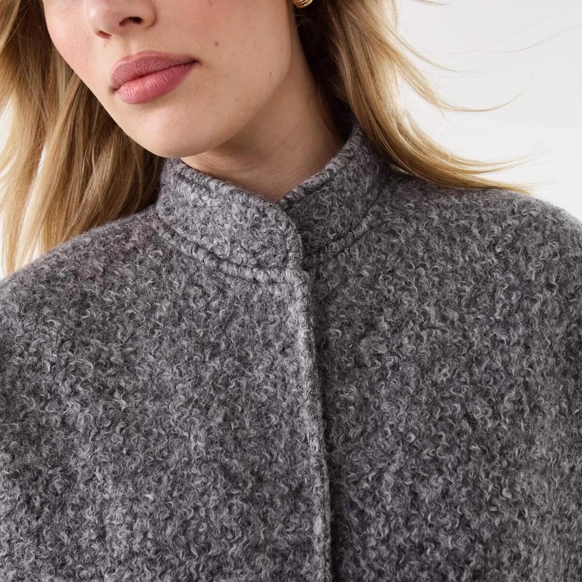 6 Boucle Bomber Jacket Gry Chmrle, 6 of 8