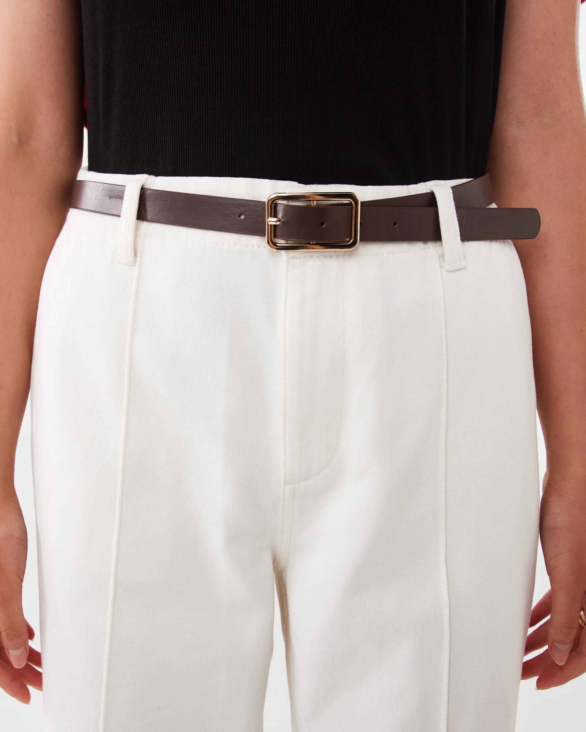 5 Belted Wide Leg Jeans Ecru, 5 of 8