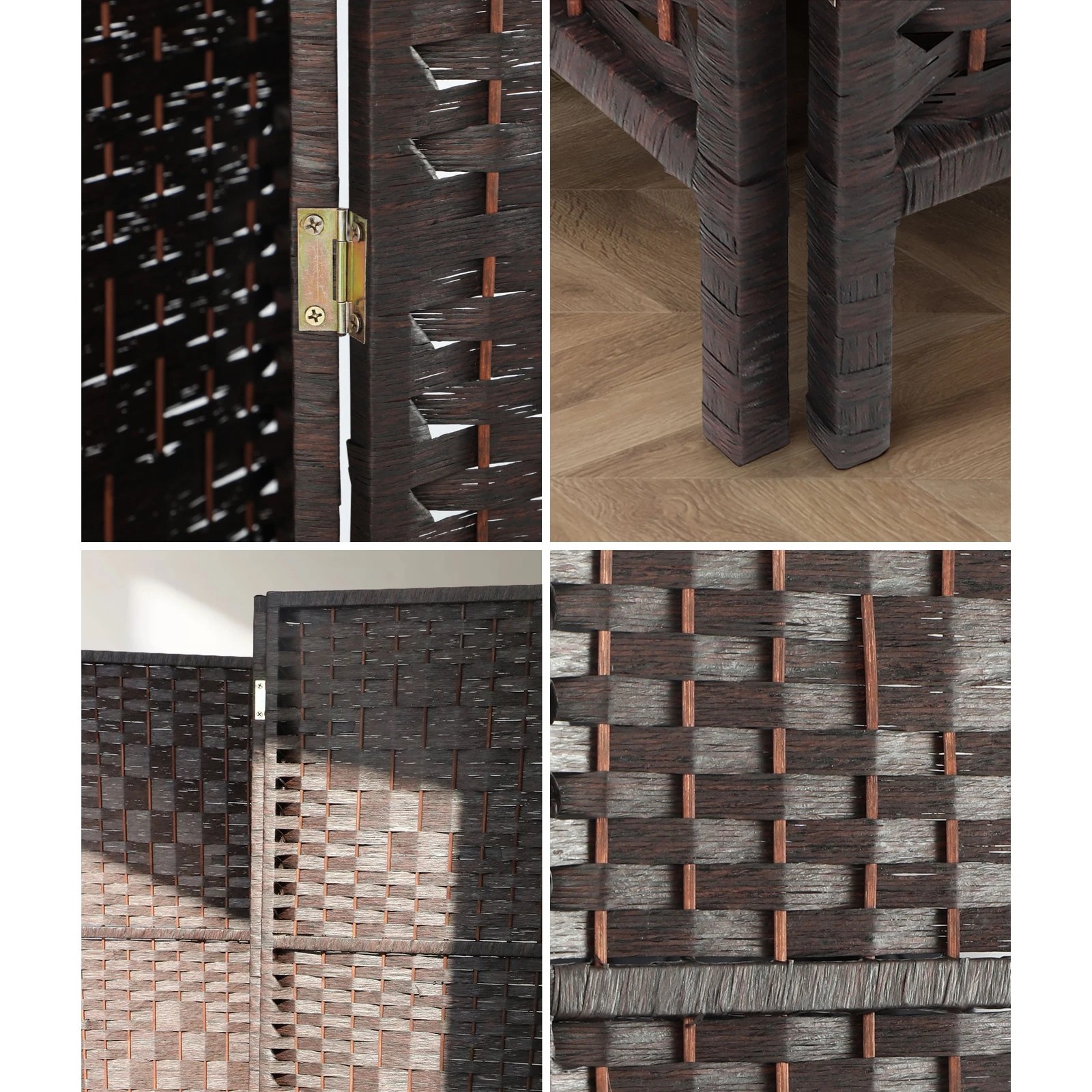 5 Oikiture 8 Panels Room Divider - Brown, 5 of 10