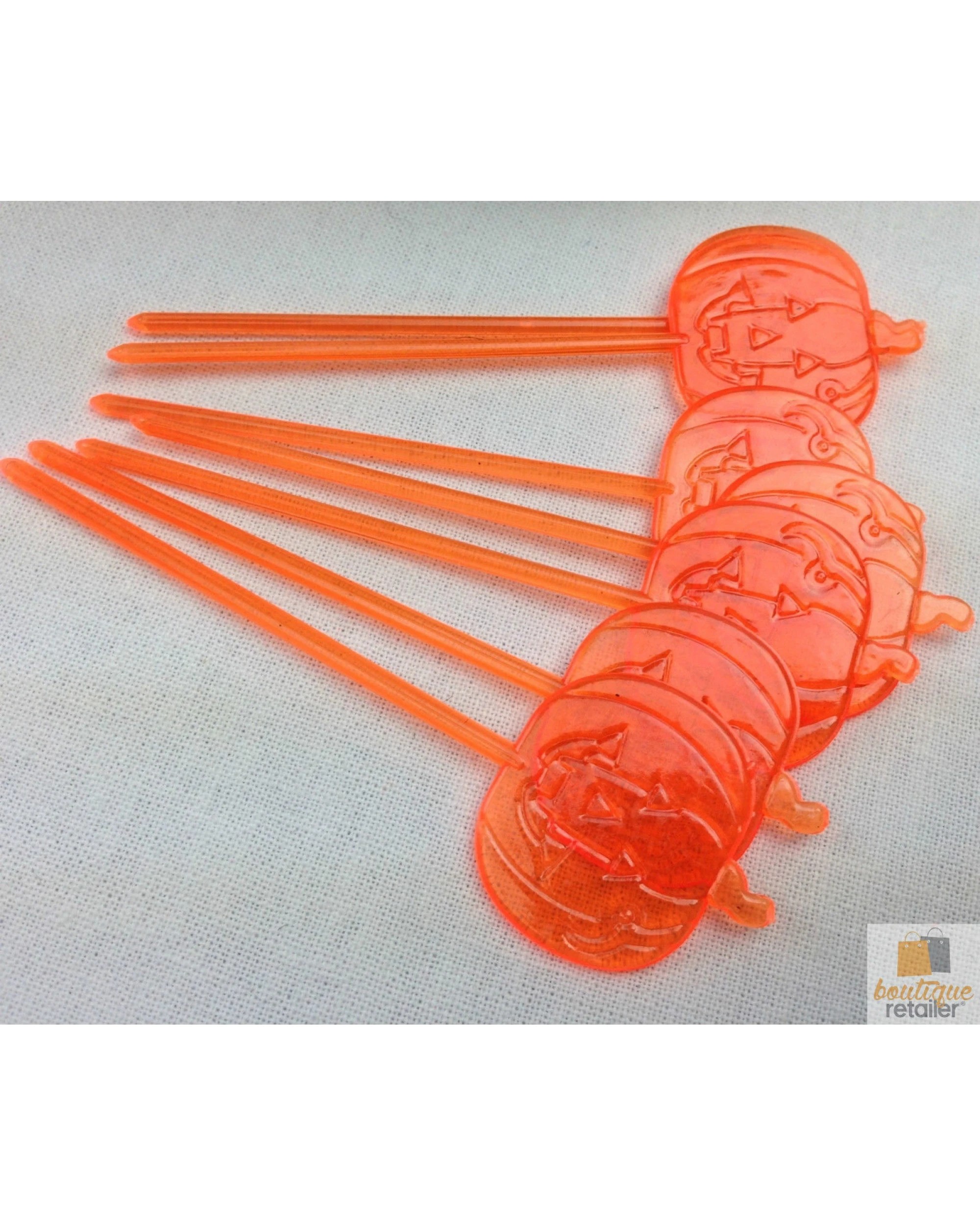 2 BR Costumes Halloween Cauldron Cupcake Picks with Pumpkin Design, 2 of 4