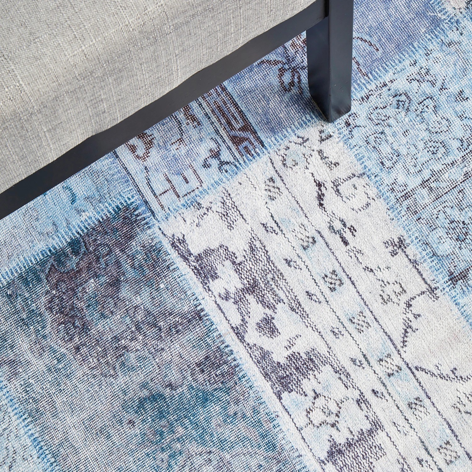 6 Common Ground Rugs Bazaar 121 200x80cm - Small Runner Rug - Blue, 6 of 8