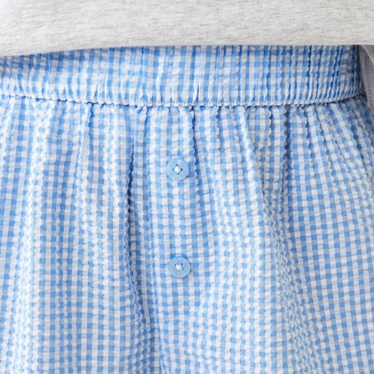 5 T-shirt and Woven Pants Pyjama Set Bl Gingham, 5 of 7