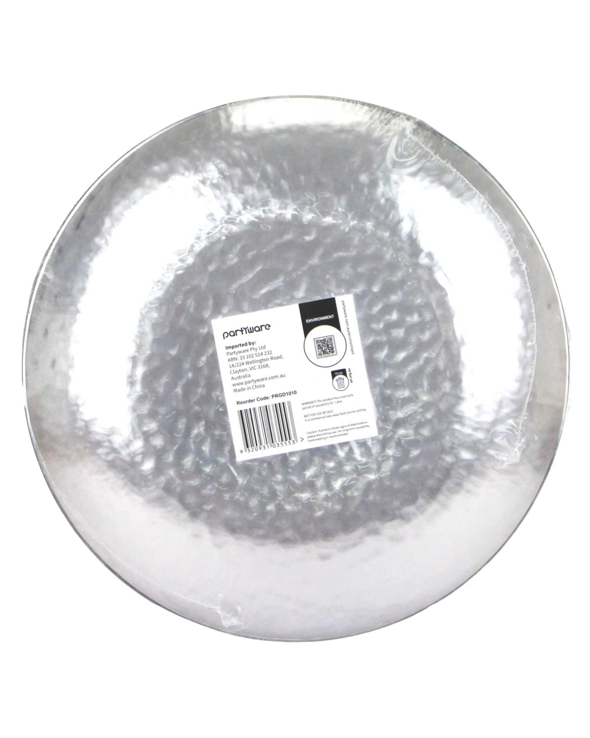4 Partyware Clear Dimple With Gold Trim Plastic Plates 25.5cm Pack of 10 - Gold, 4 of 4