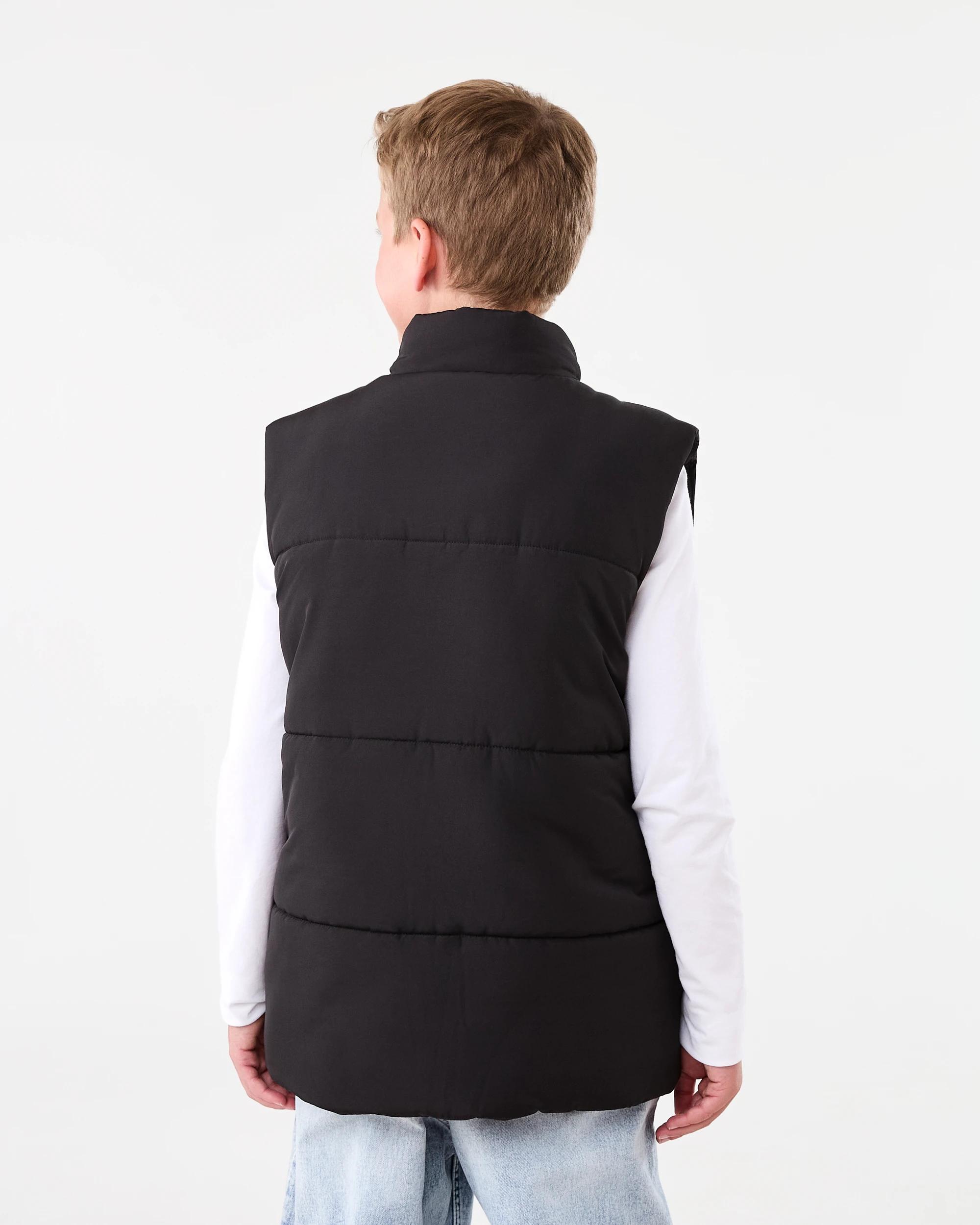 3 Basic Puffer Vest Black, 3 of 8