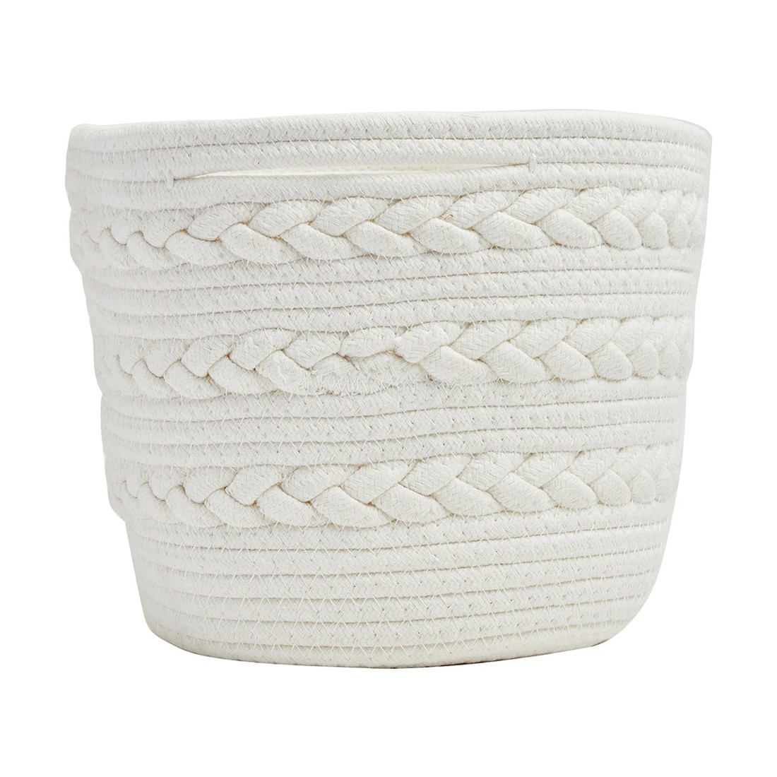 4 Rectangle Braid Rope Basket - White, 4 of 4